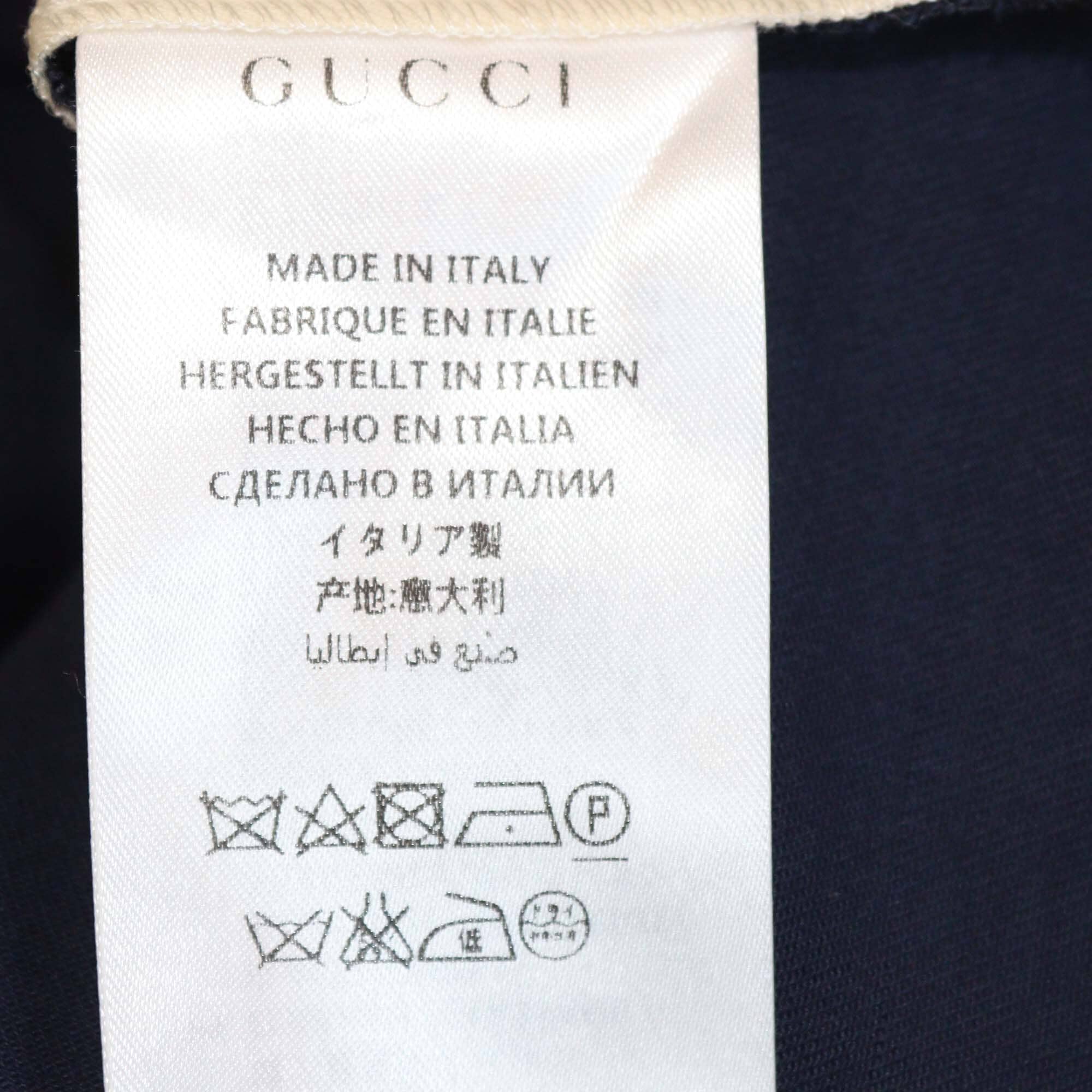 Gucci Navy Blue Striped Side Seam Snap Button Detail Sweatpants Womens Gucci