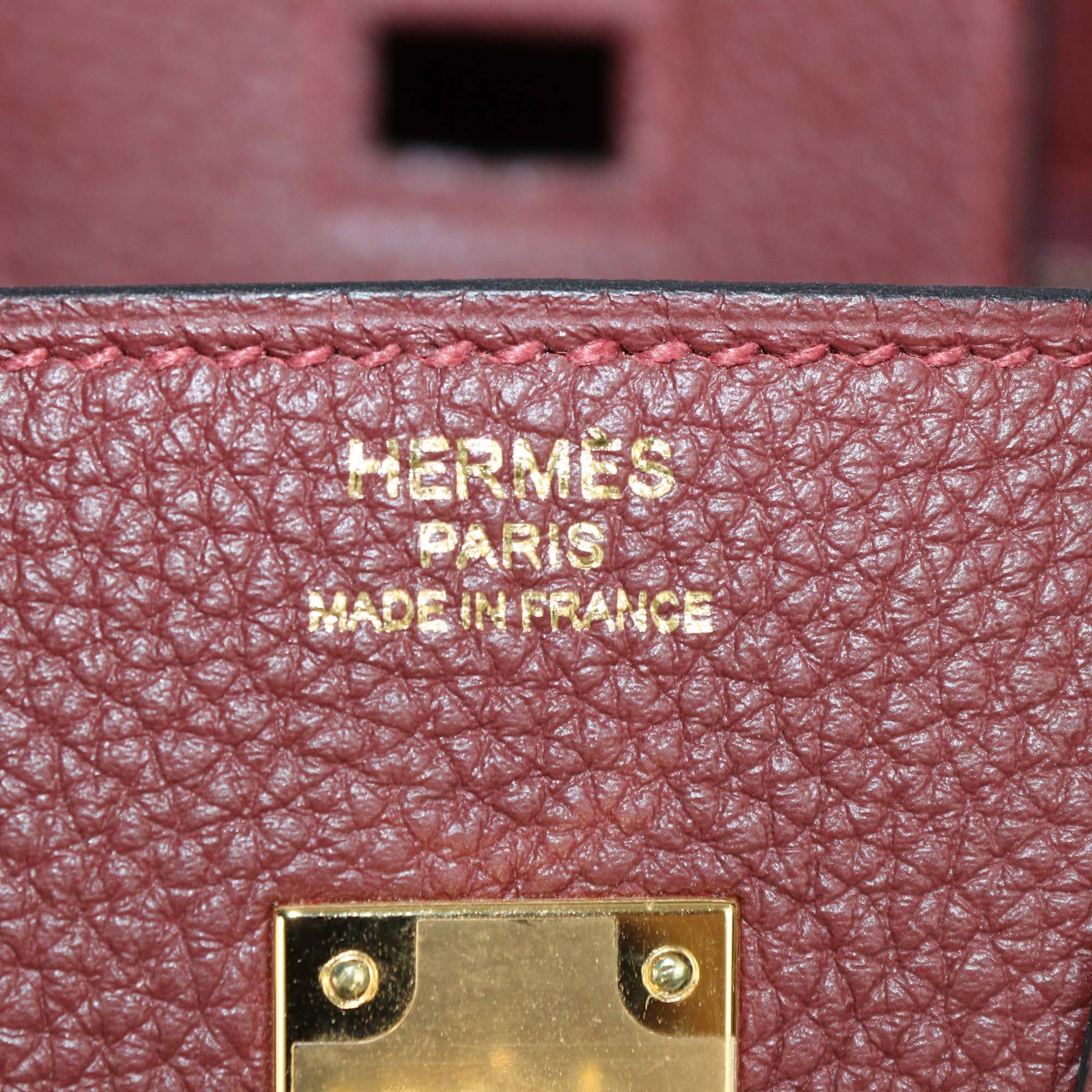 Hermes Rouge H Togo Leather Gold Hardware Birkin 25 Bag