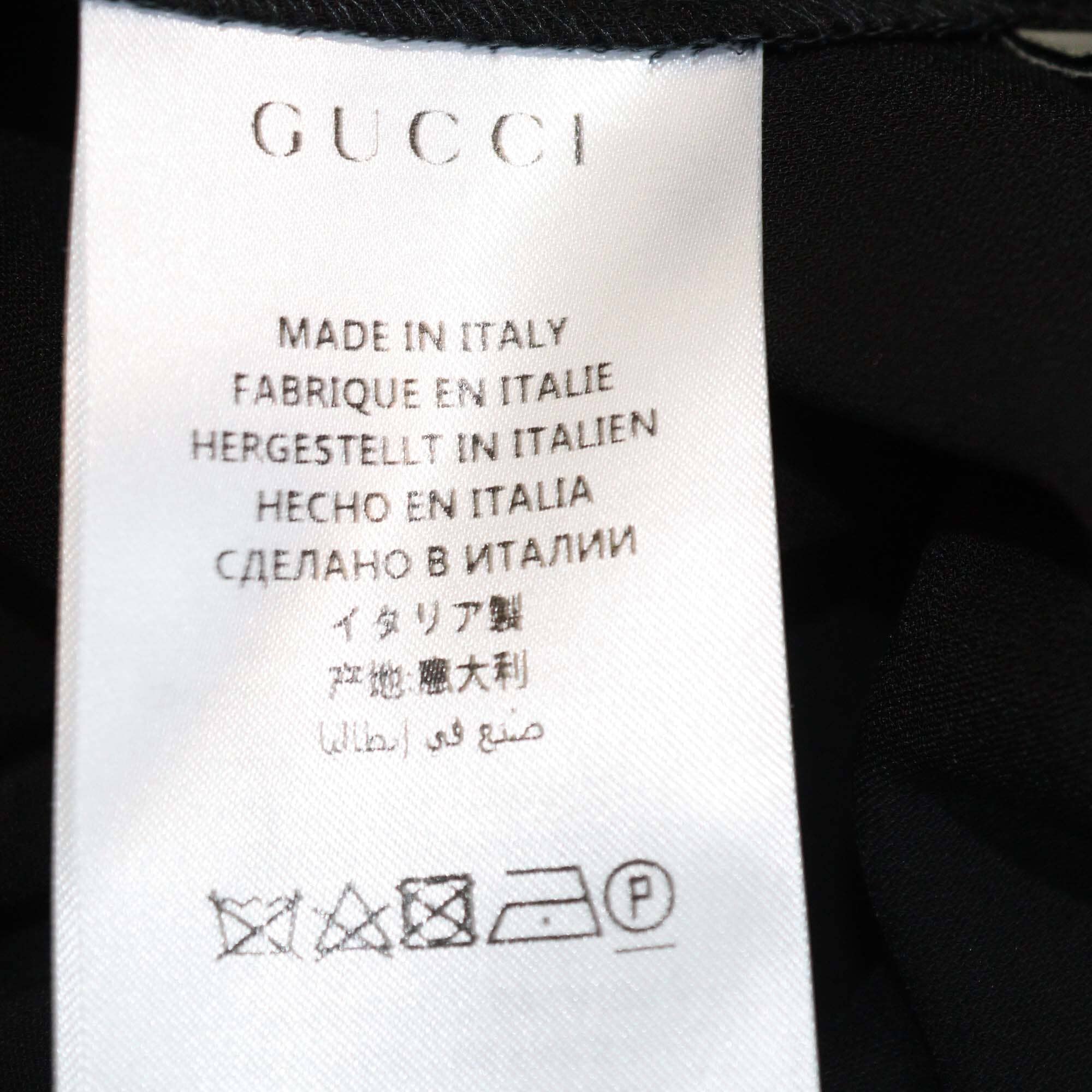 Gucci Black Web Low Rise Wide Leg Pants Womens Gucci