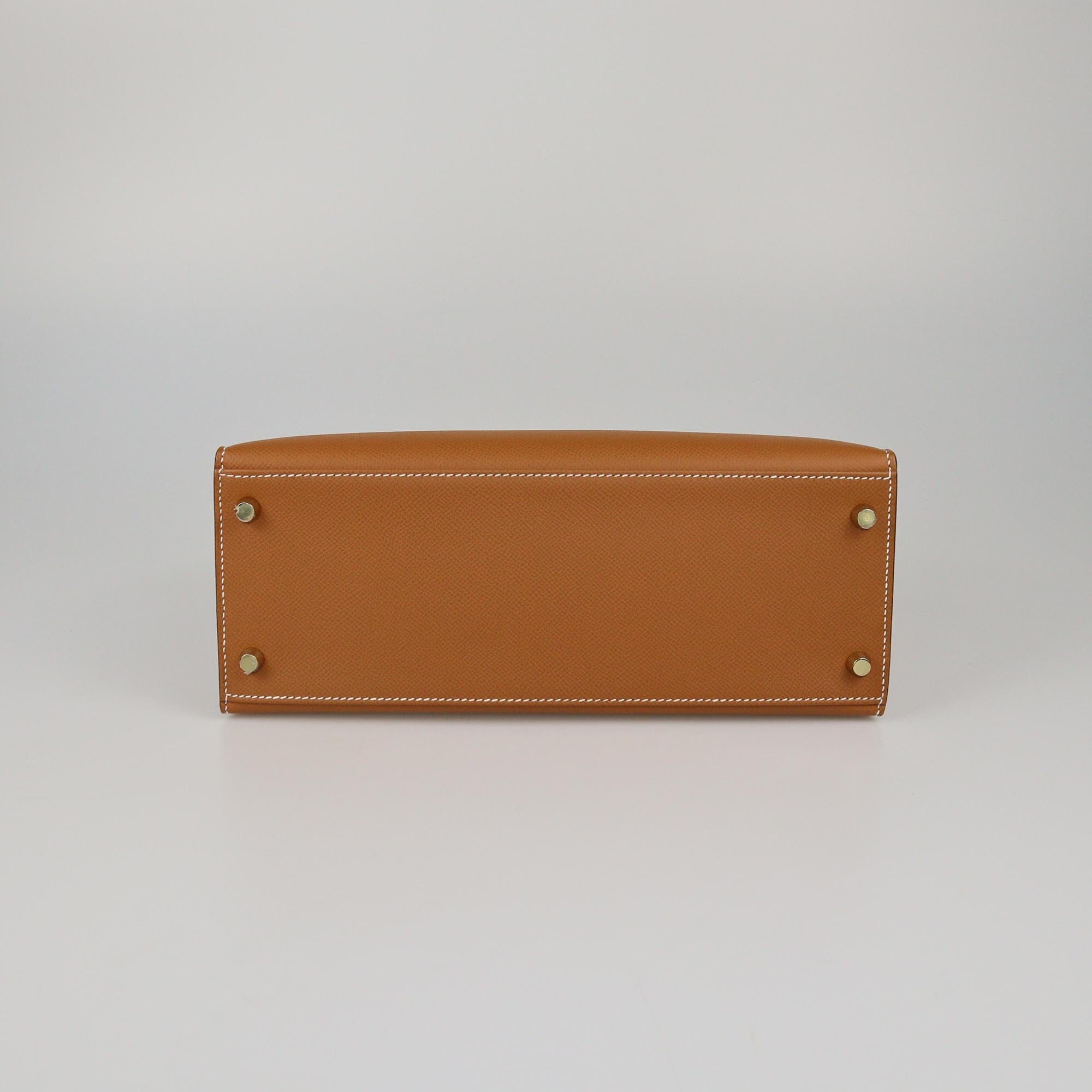 Hermes Gold Epsom Gold Hardware Kelly Sellier 28 Bag Womens Hermes