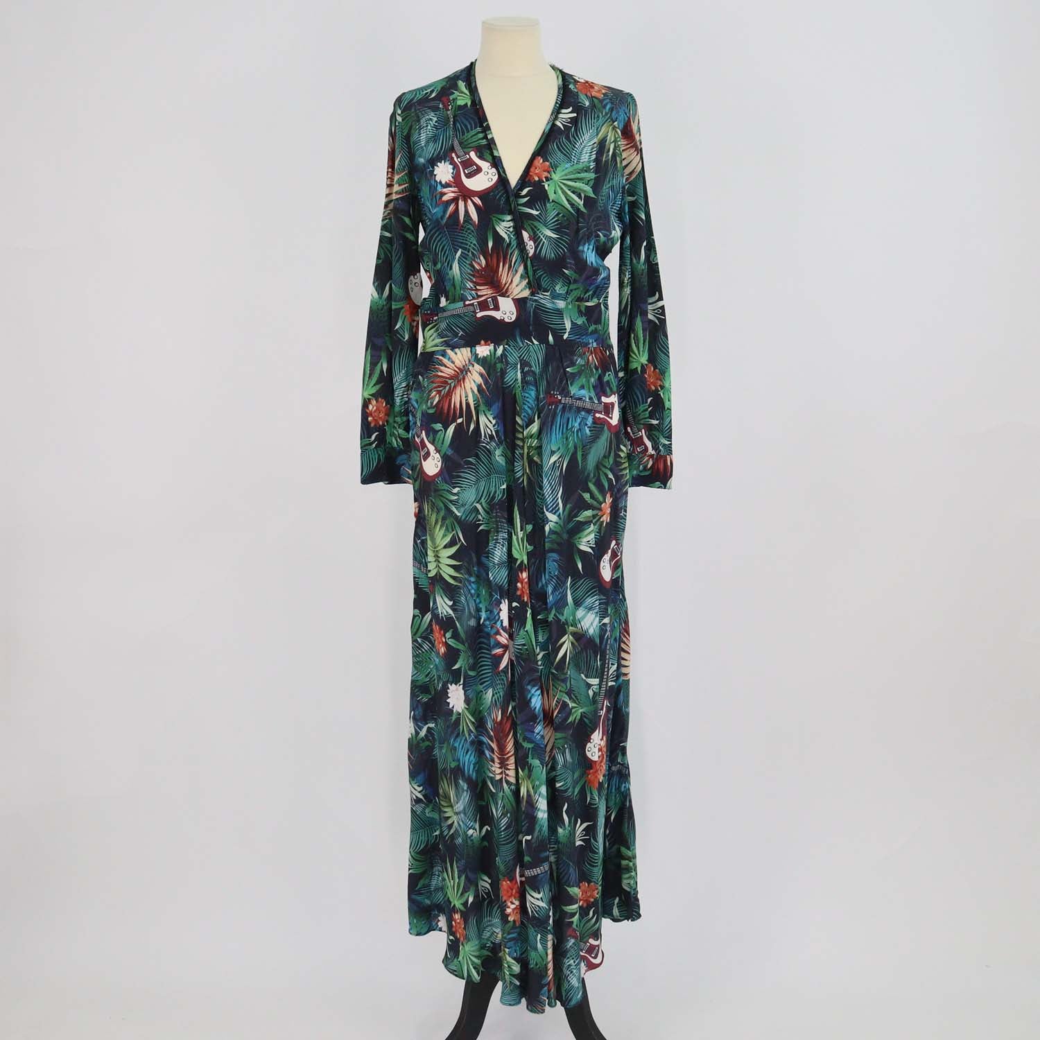 Zadig & Voltaire Multicolor Print Jungle Roumi Long Dress