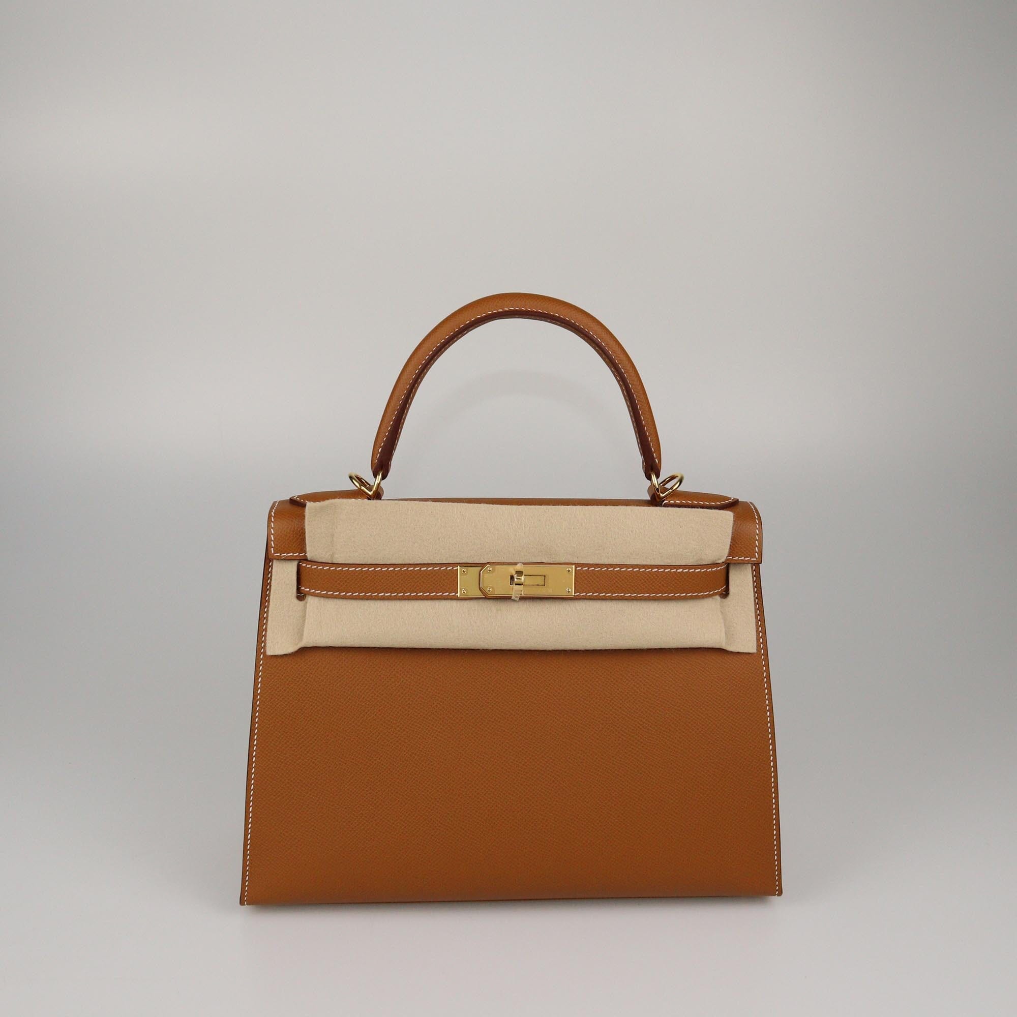 Hermes Gold Epsom Gold Hardware Kelly Sellier 28 Bag Womens Hermes