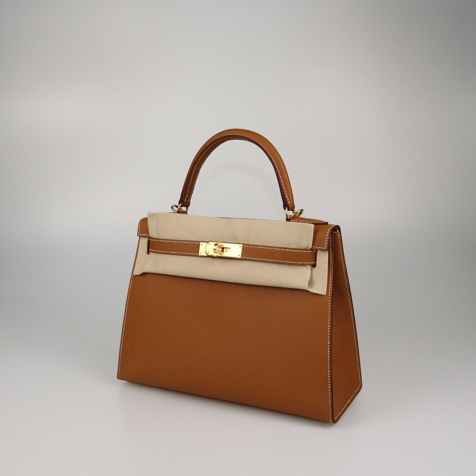 Hermes Gold Epsom Gold Hardware Kelly Sellier 28 Bag Womens Hermes