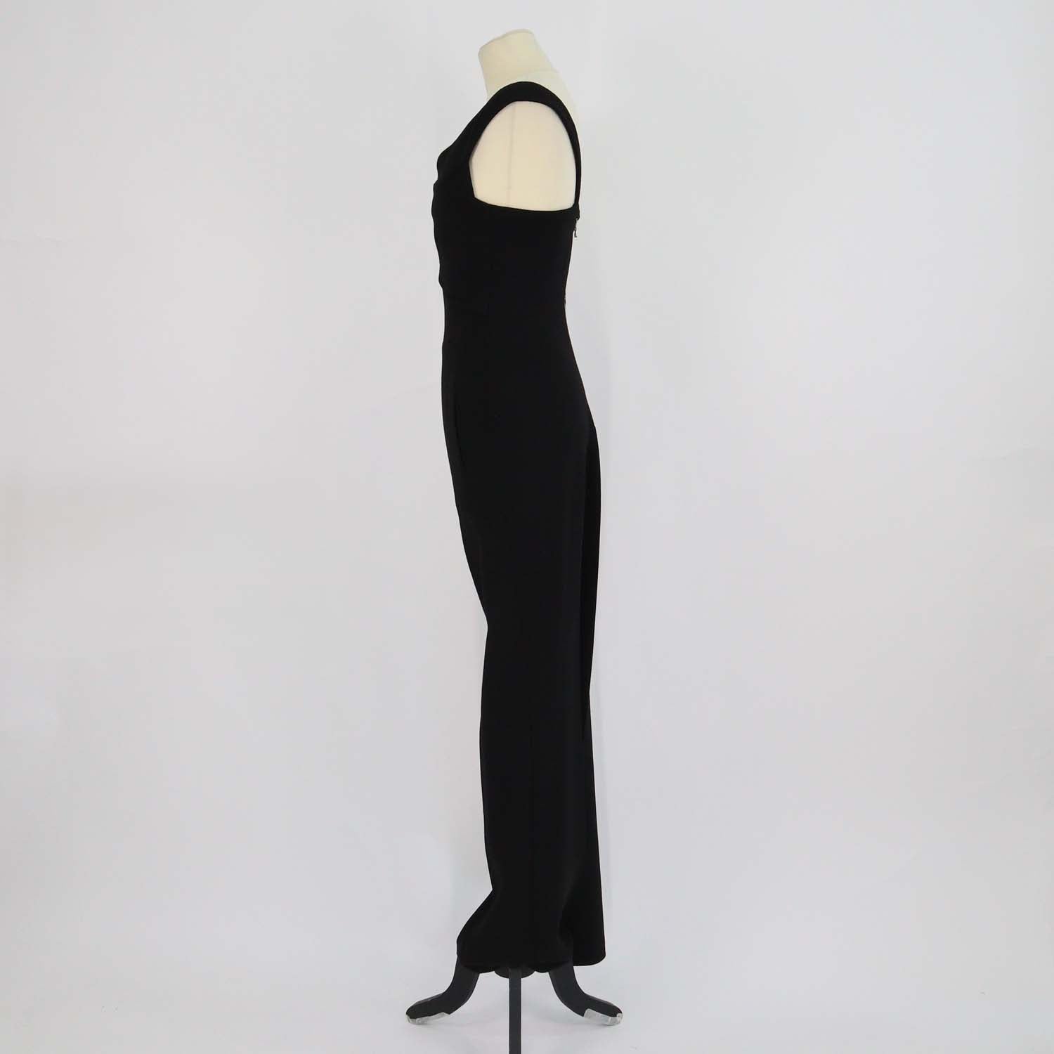 Roland Mouret Black Wool Blend Sleeveless Jumpsuit