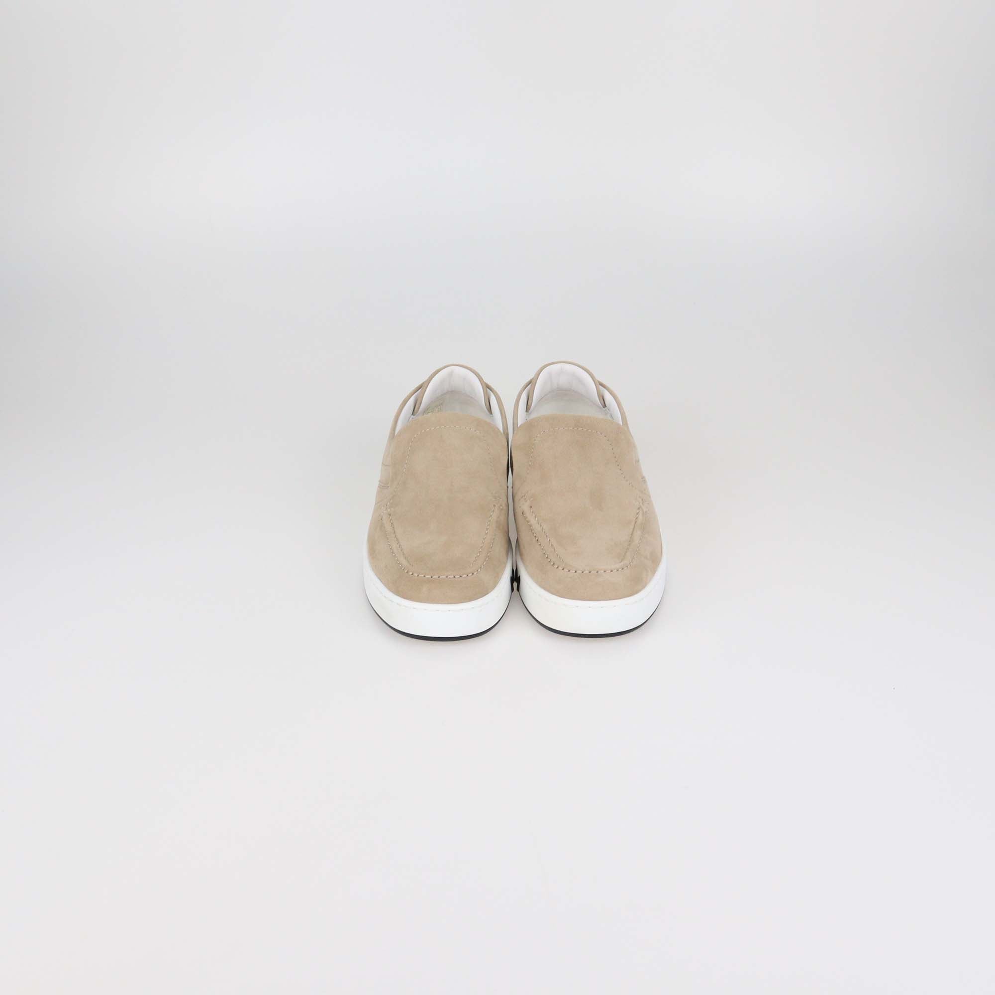 Hermes Beige Caramel Suede Kiddy Slip On Sneakers