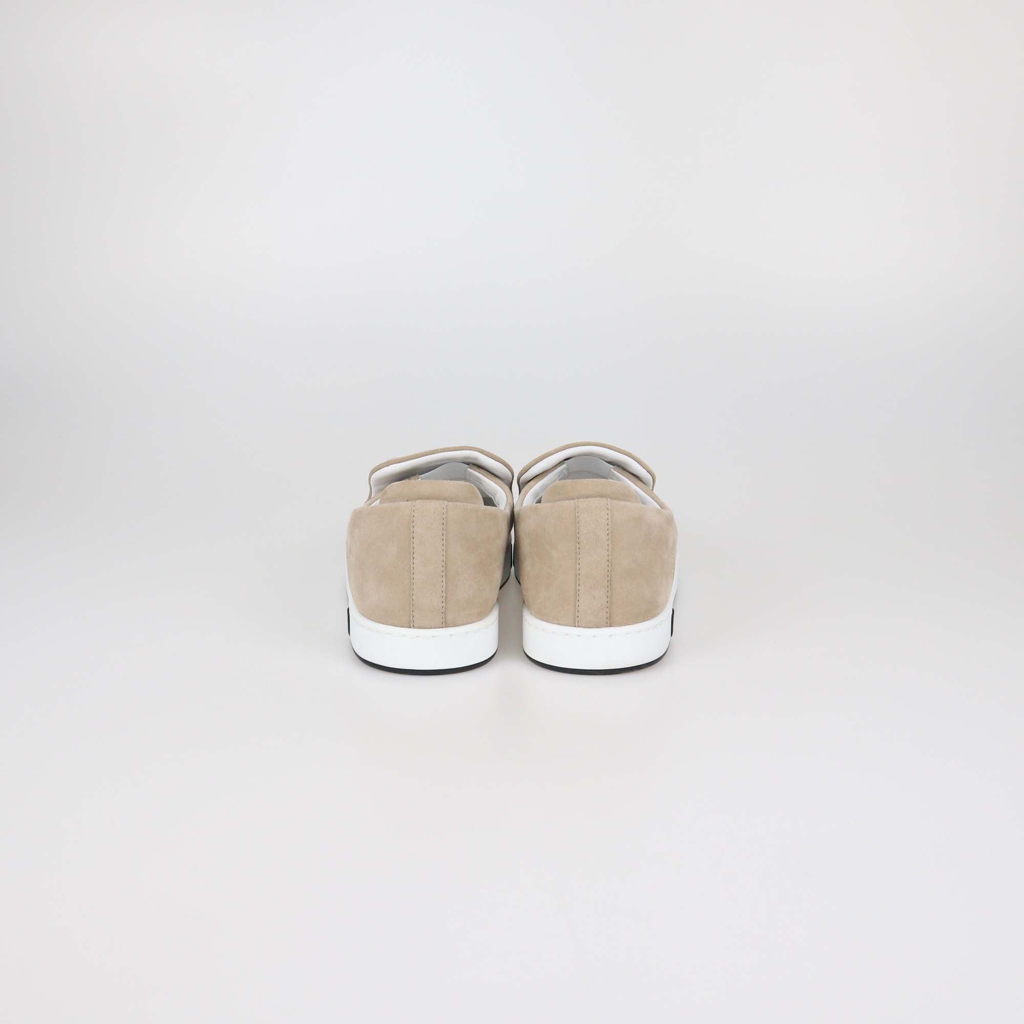 Hermes Beige Caramel Suede Kiddy Slip On Sneakers