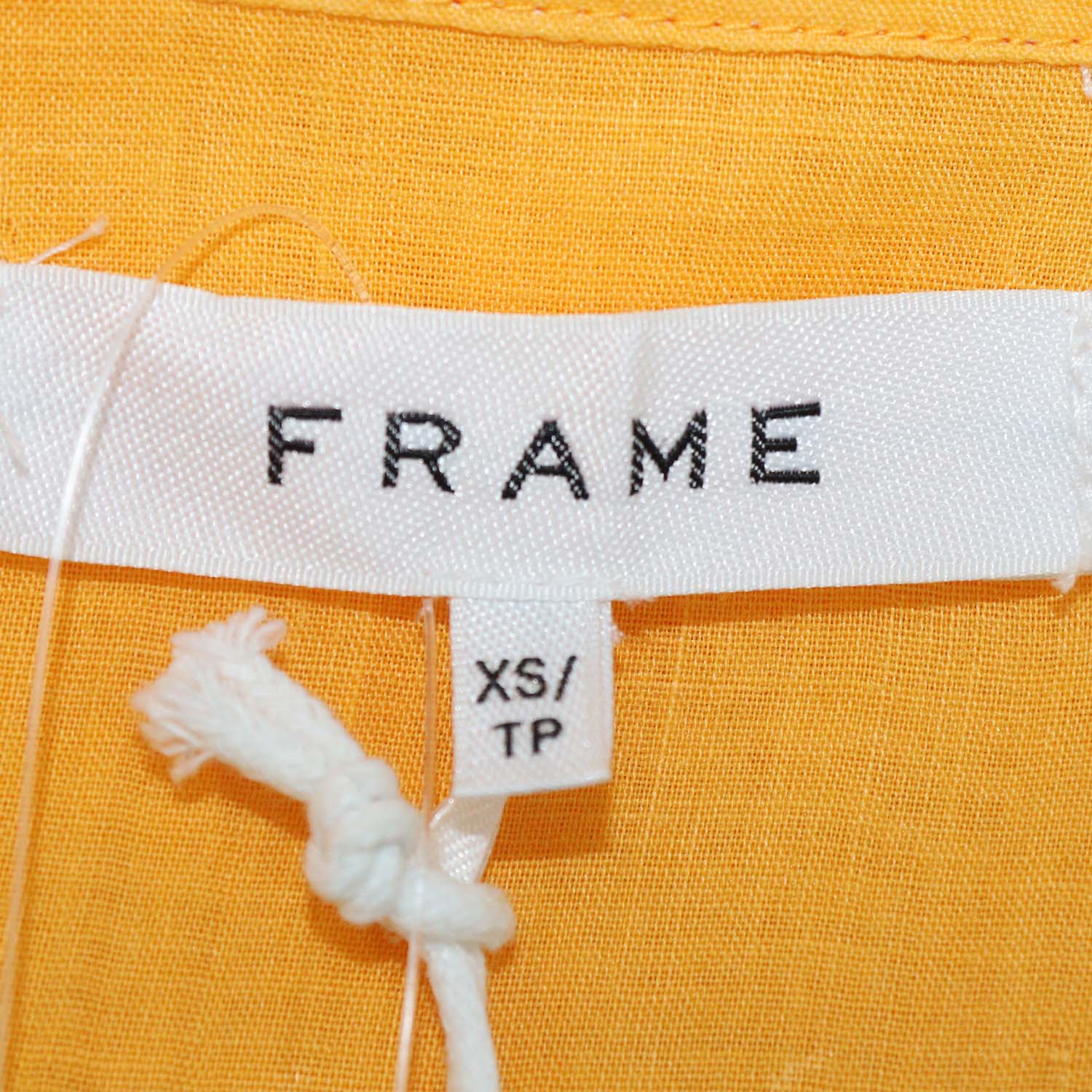 Frame Yellow Cotton Kaftan Long Sleeves Maxi Dress
