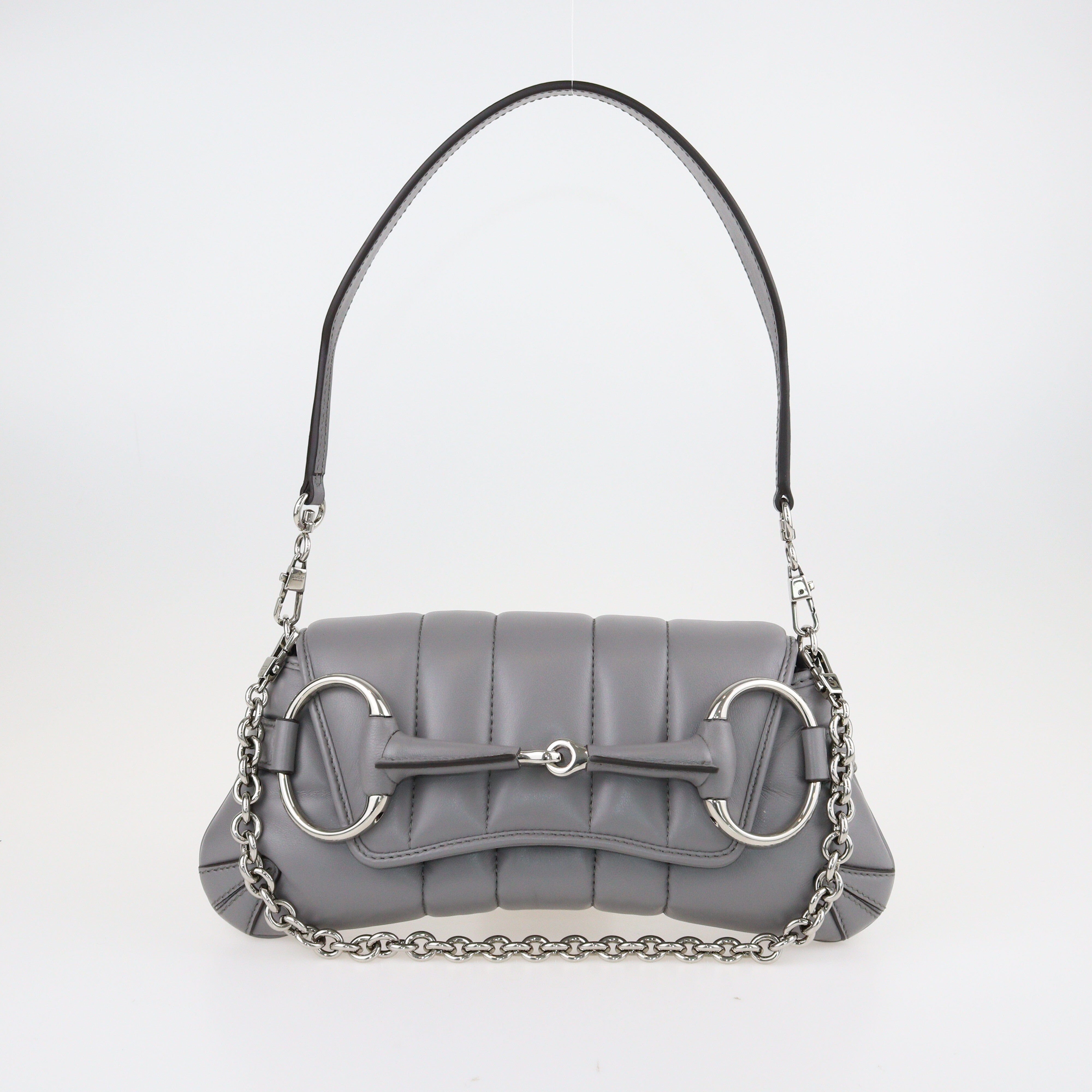 Grey Small Horsebit Chain Shoulder Bag Bags Gucci 