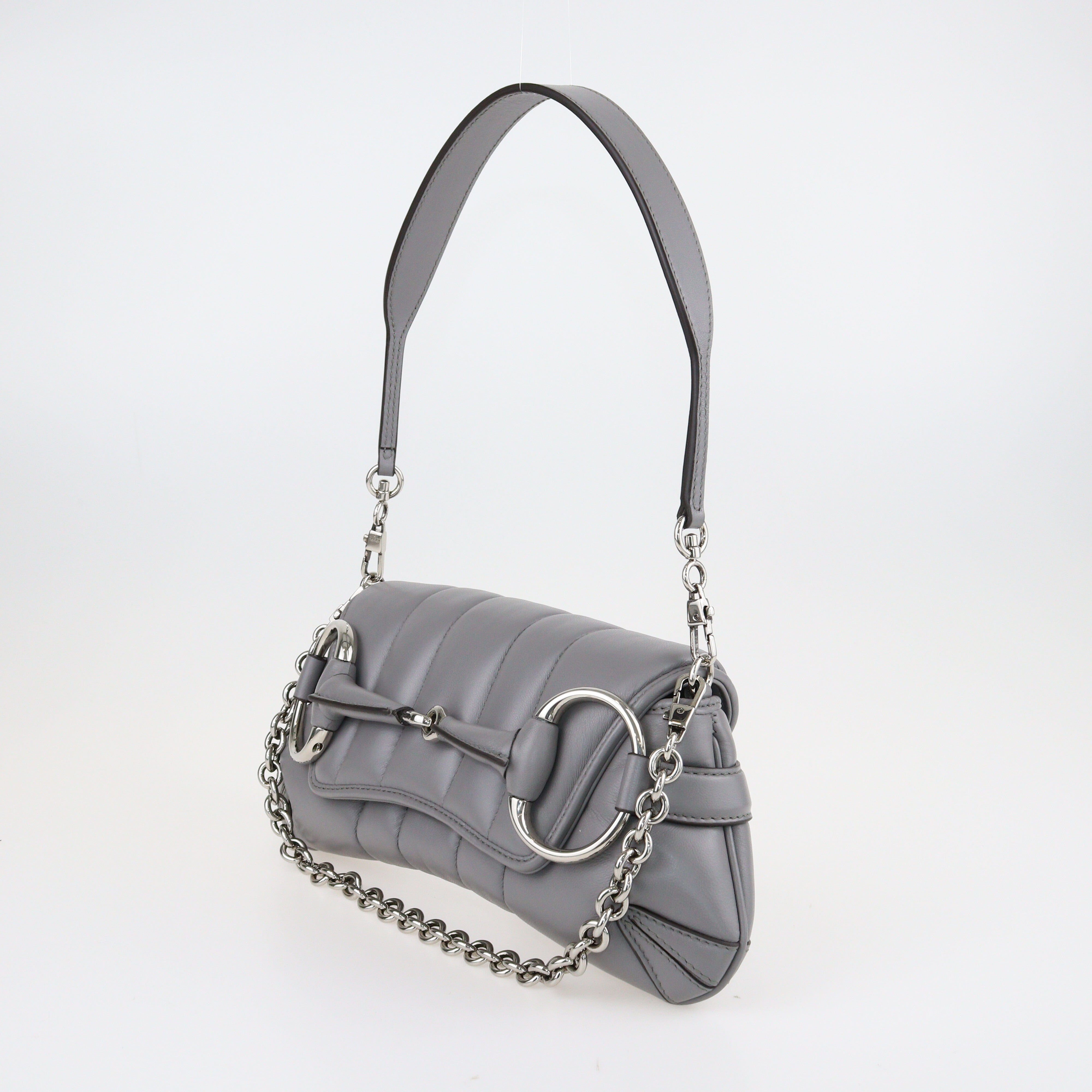 Grey Small Horsebit Chain Shoulder Bag Bags Gucci 