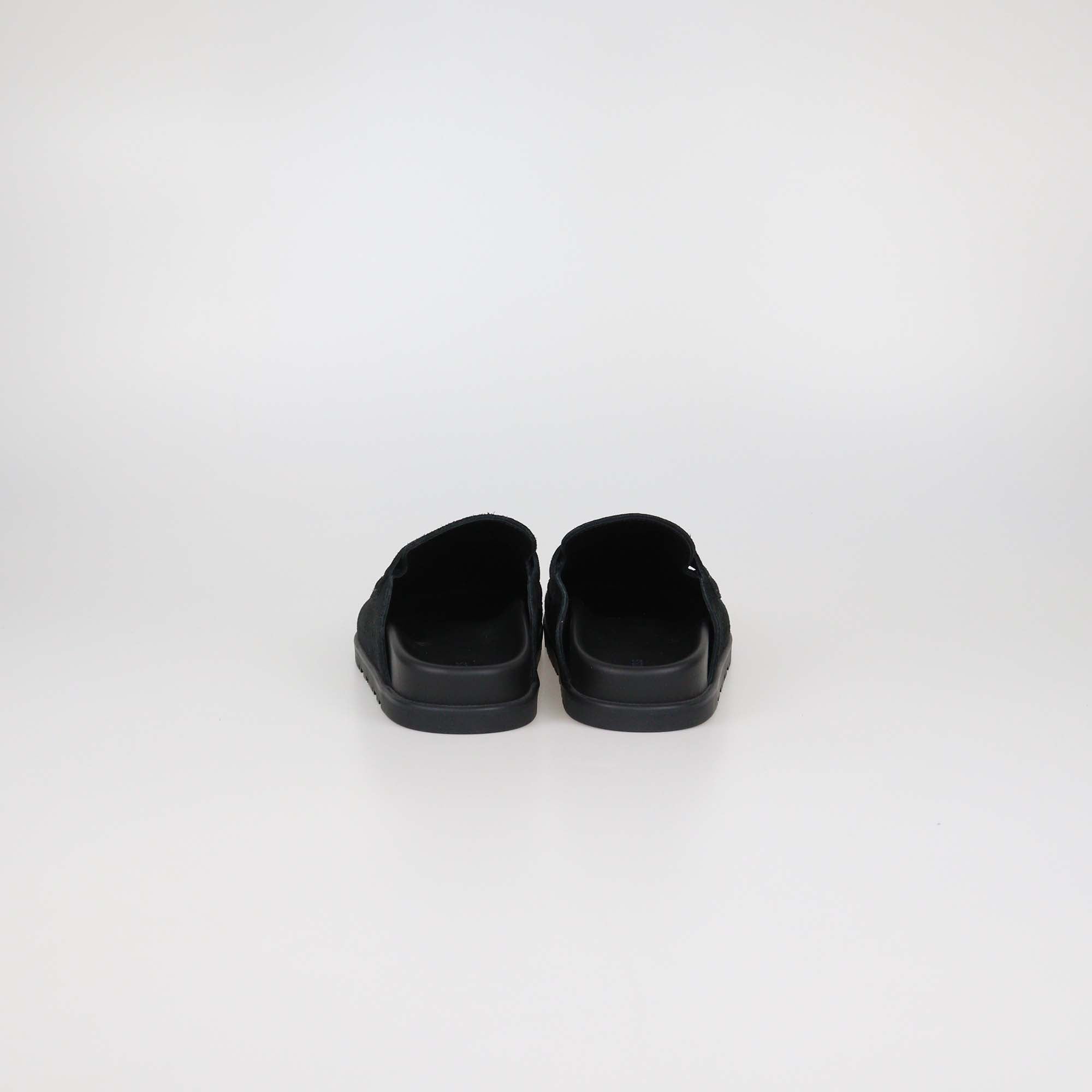 Hermes Black Suede Go Mules