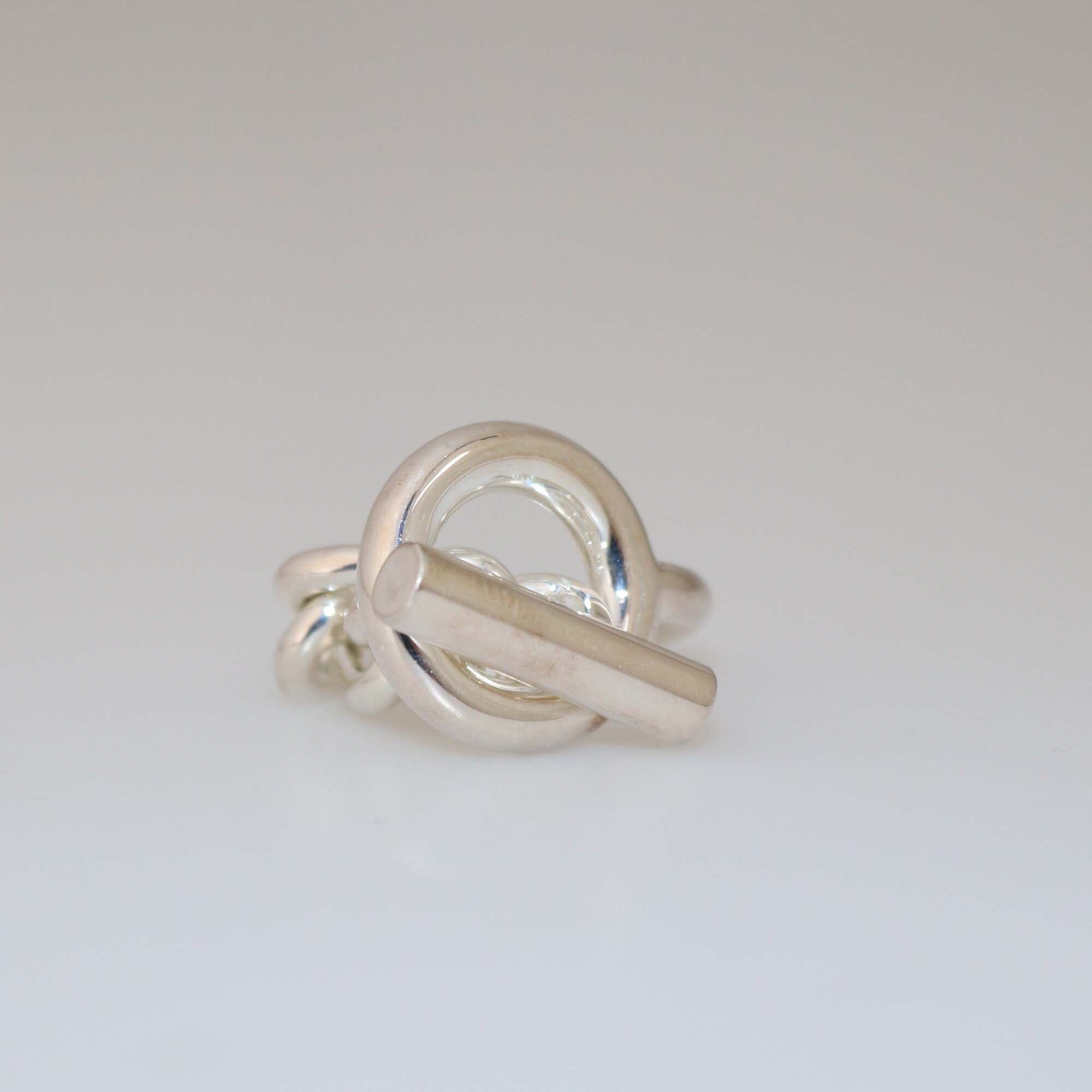 Hermes Silver Croisette Ring Large Model Womens Hermes