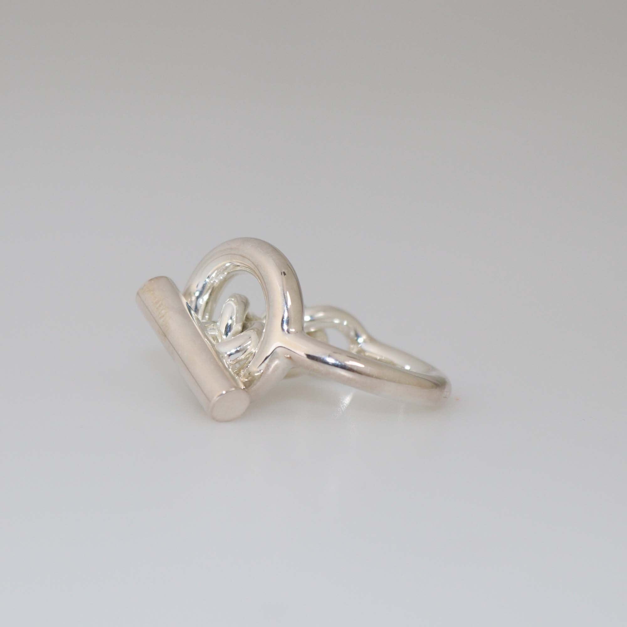 Hermes Silver Croisette Ring Large Model Womens Hermes
