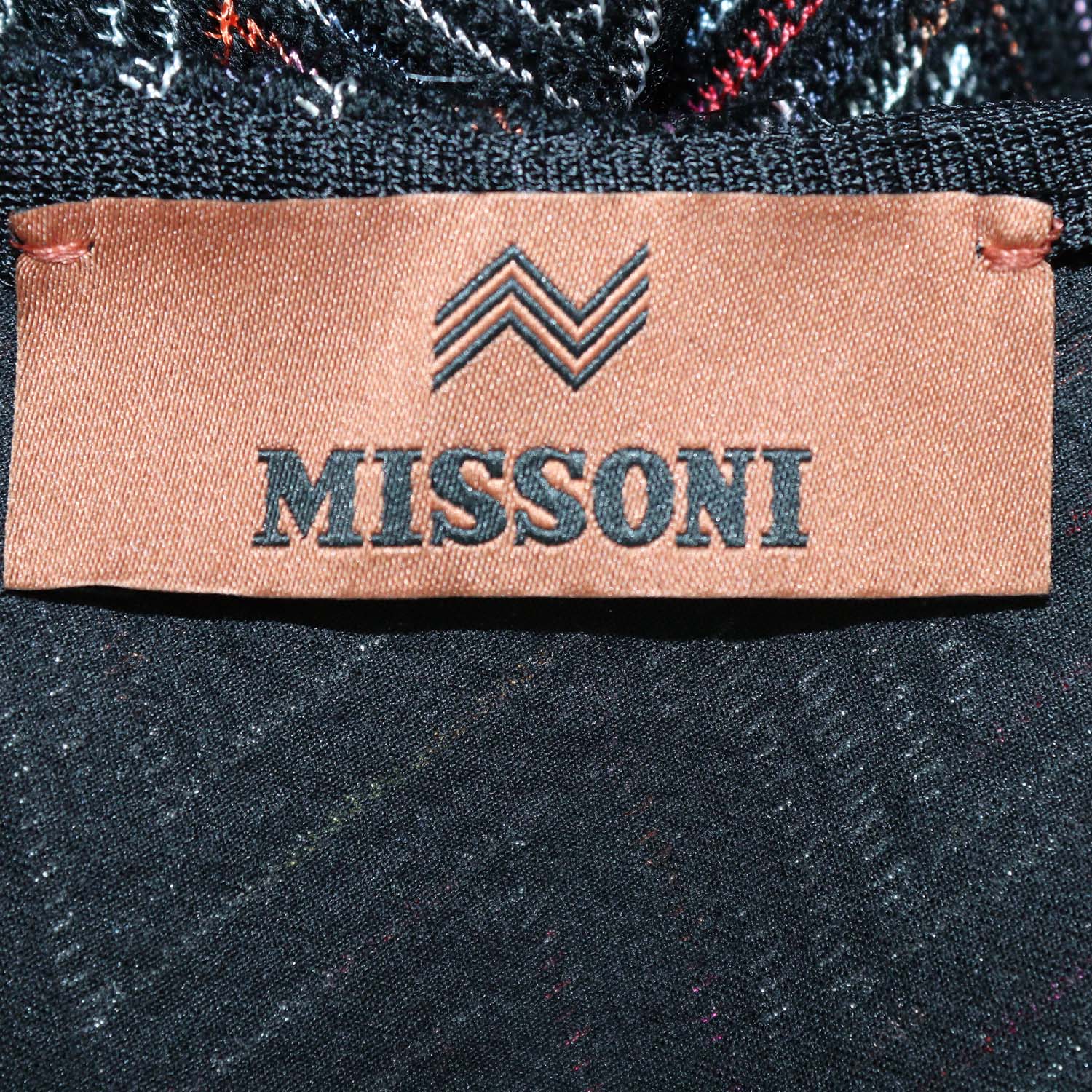 Missoni Multicolor Wool Knit Zig Zag V-Neck Sheath Dress