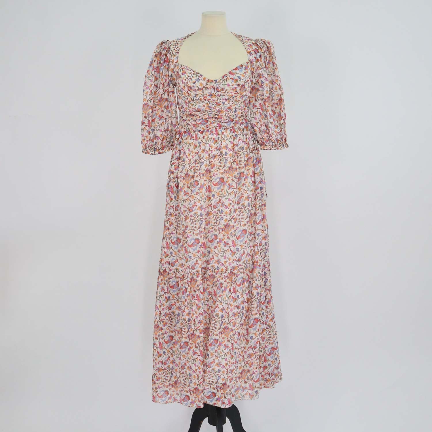 Marant Etoile Multicolor Floral Print Cotton Leoniza Midi Dress