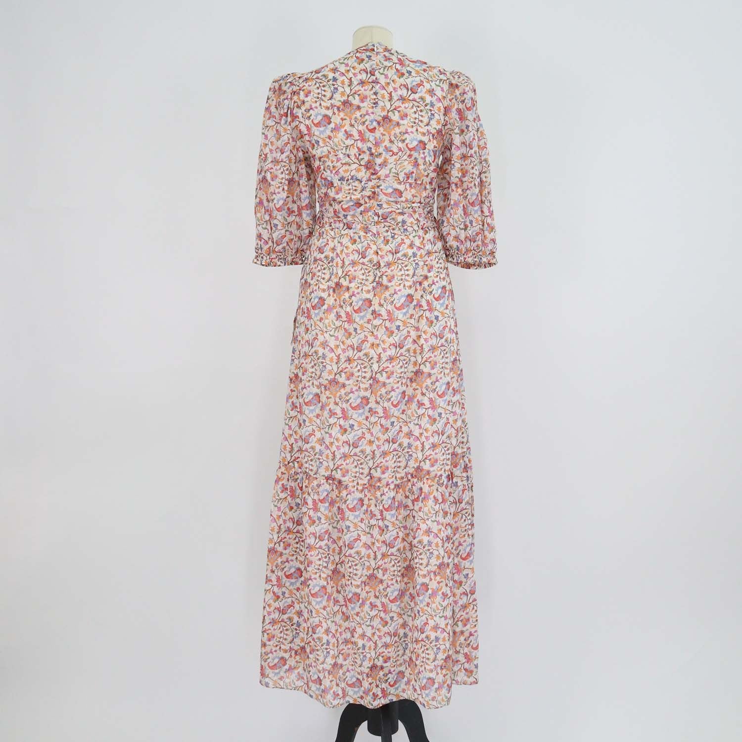 Marant Etoile Multicolor Floral Print Cotton Leoniza Midi Dress