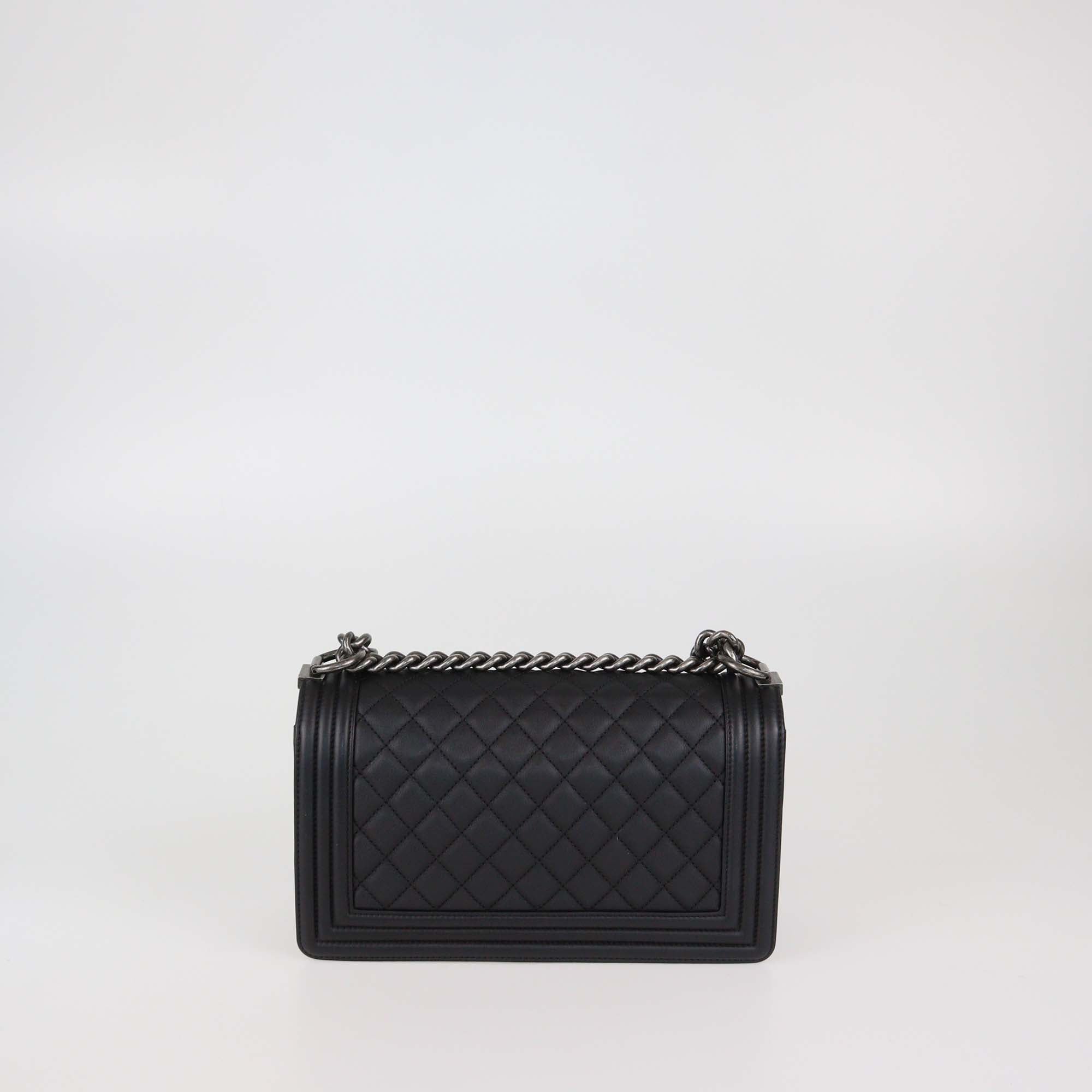 Chanel Black Quilted Leather Medium Boy Flap Bag