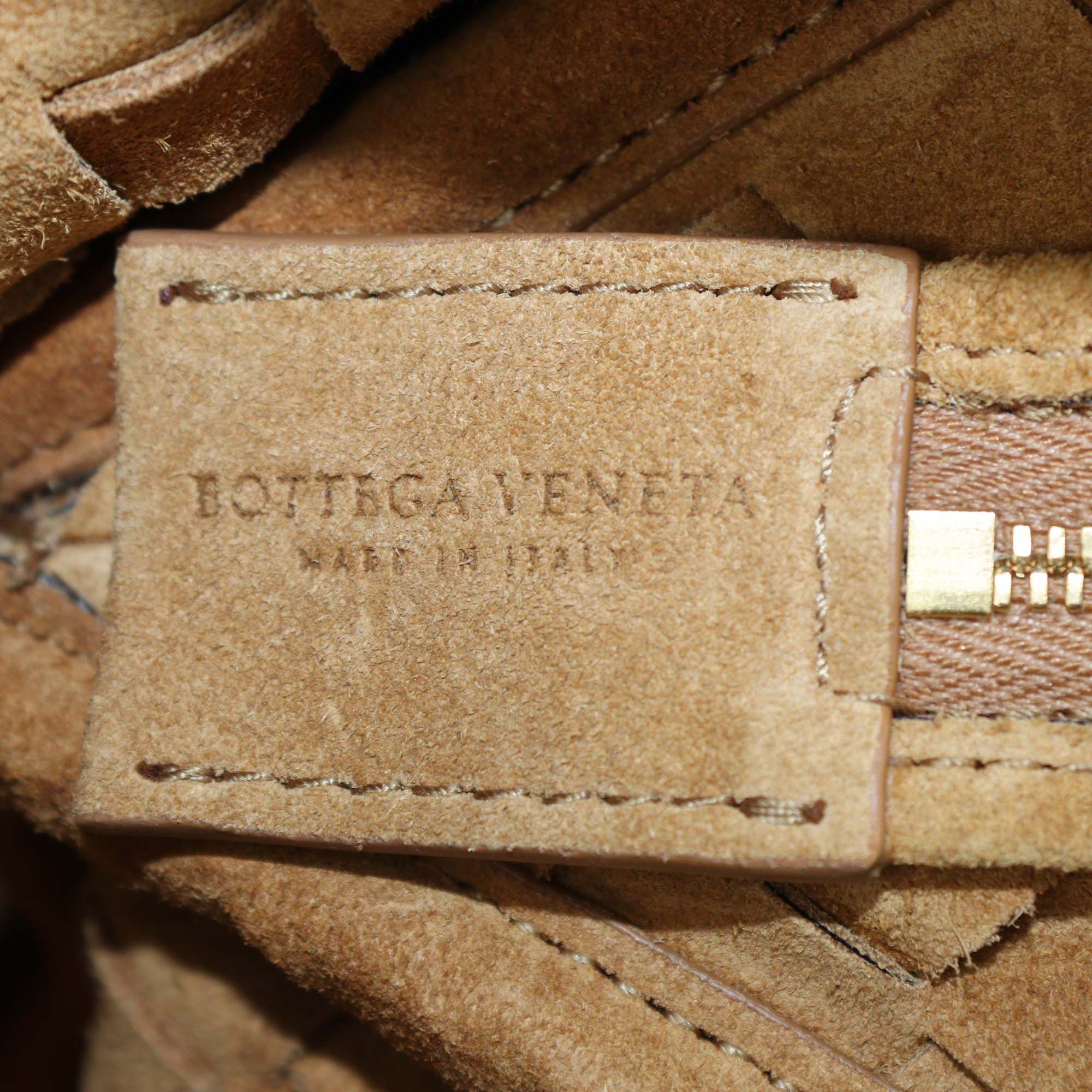 Bottega Veneta Tan Intrecciato Suede Medium Loop Camera Bag