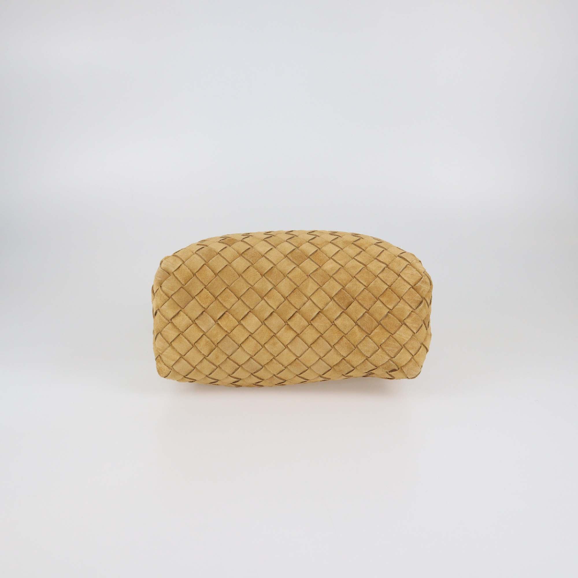 Bottega Veneta Tan Intrecciato Suede Medium Loop Camera Bag