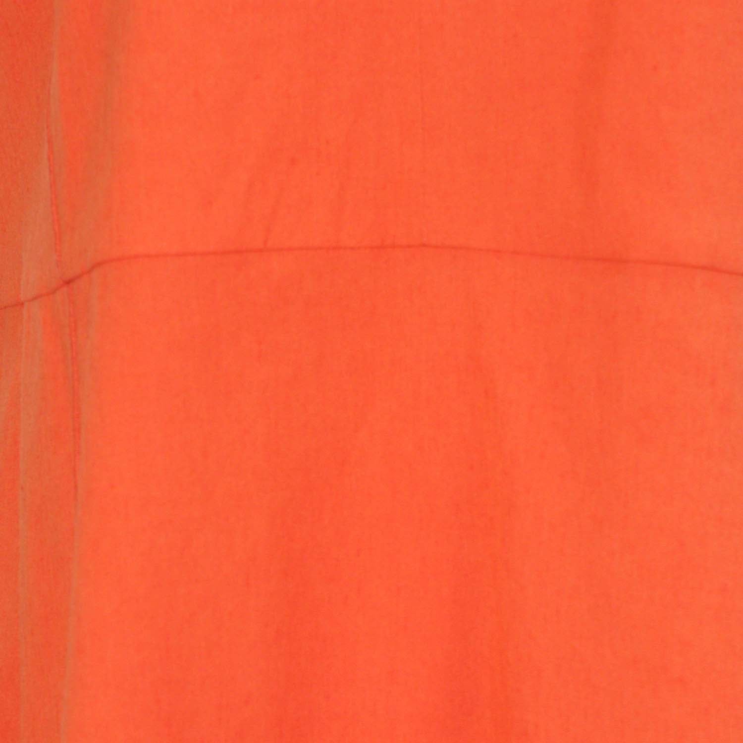 Vince Orange Linen Blend Relaxed V-Neck Pocket Midi Dress
