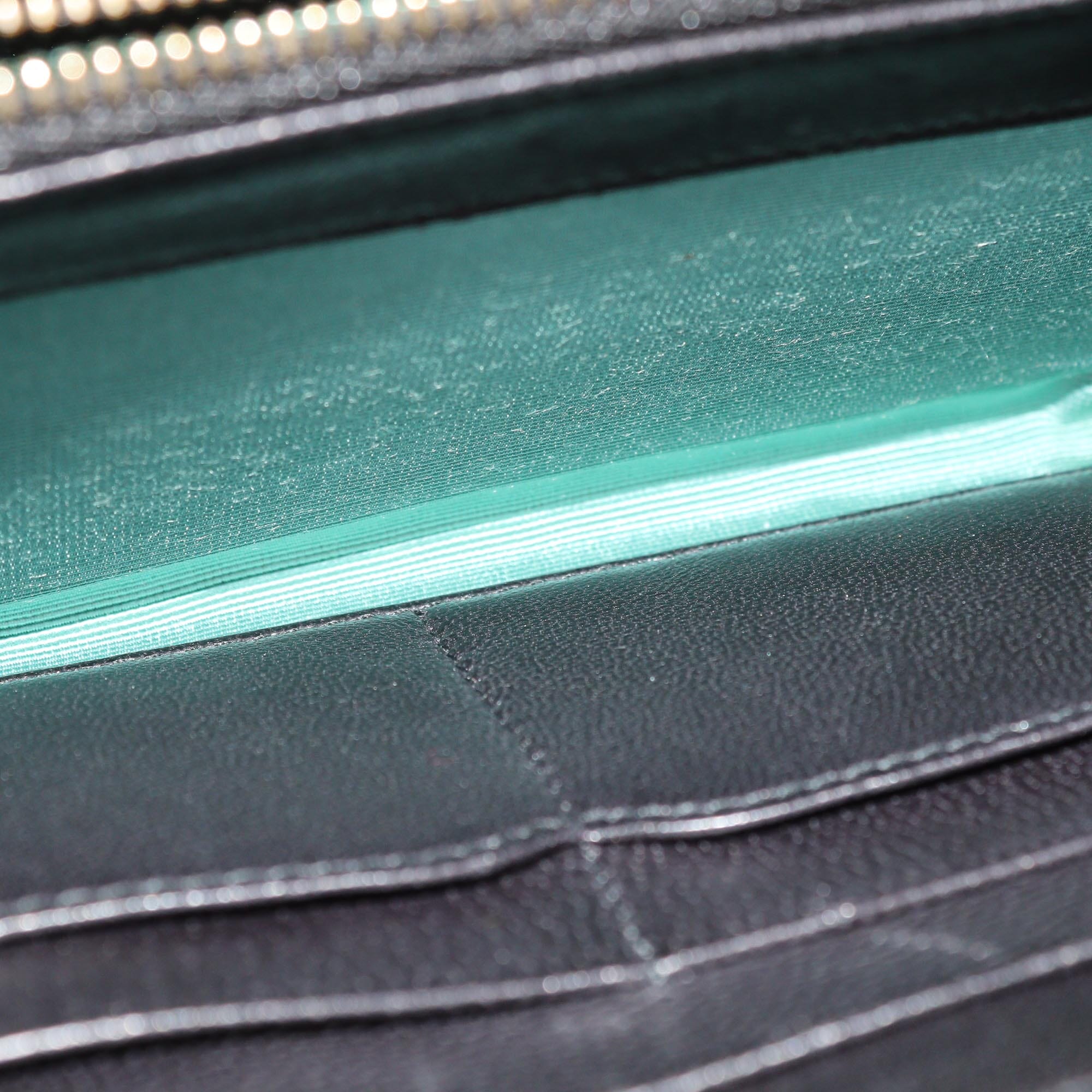 Bvlgari Black Pleated Zip Around Wallet Womens Bvlgari
