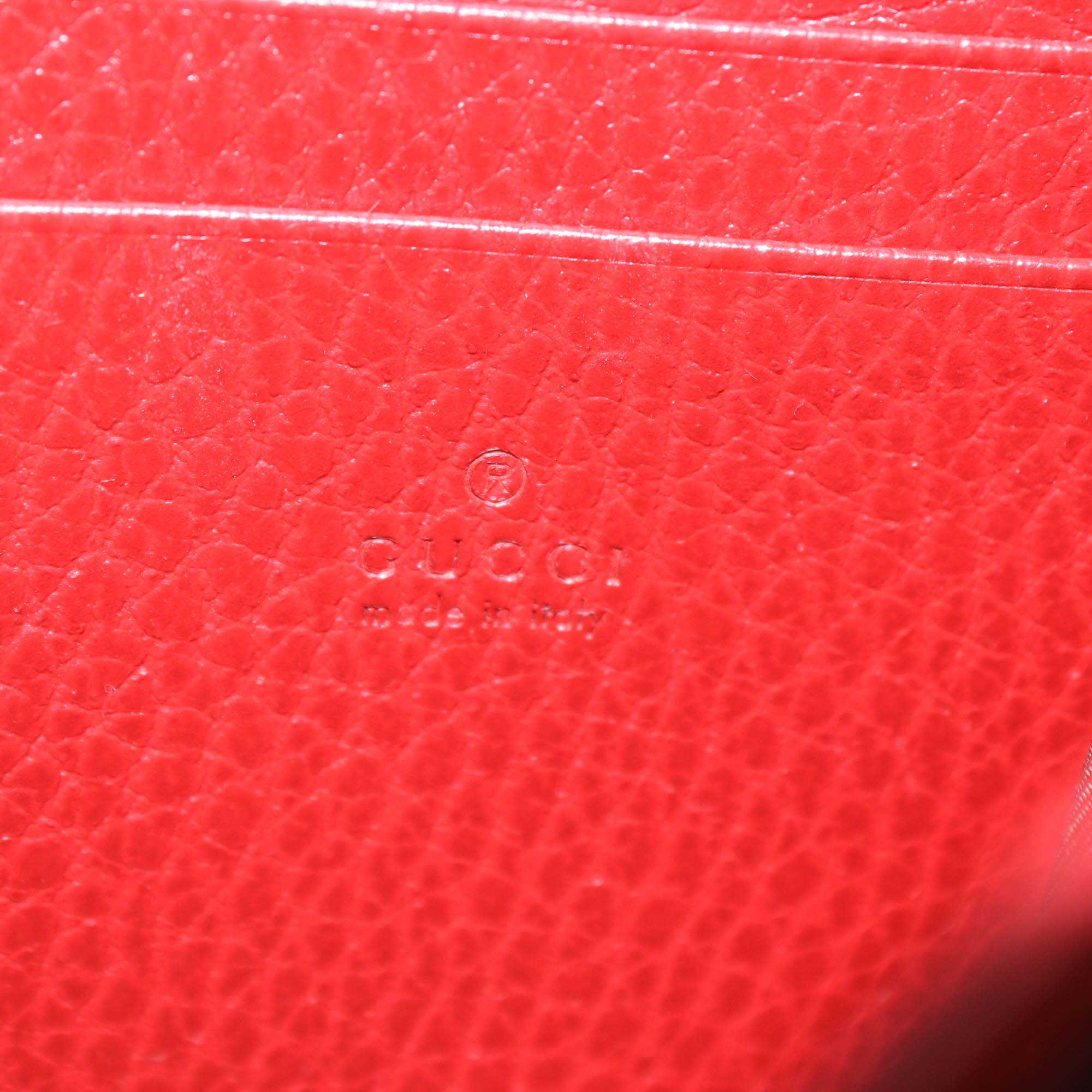 Gucci Red Leather Crystal Dionysus Wallet on Chain