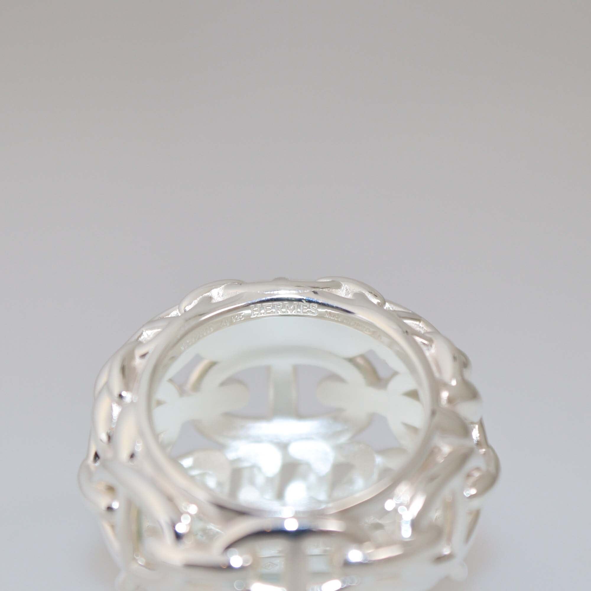 Hermes Silver Chaine D' Ancre Mulltichaines Large Ring Womens Hermes