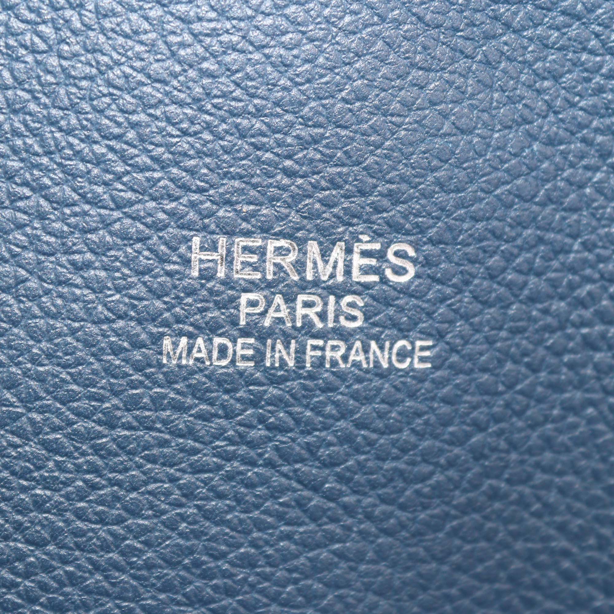 Hermes Bleu de Malte Evercolor Leather Baseball Bolide 45 Bag