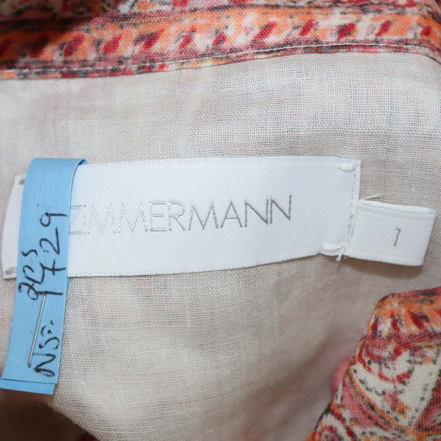 Zimmerman Multicolor Floral Print Ramie Blouse and Belted Skirt Sets