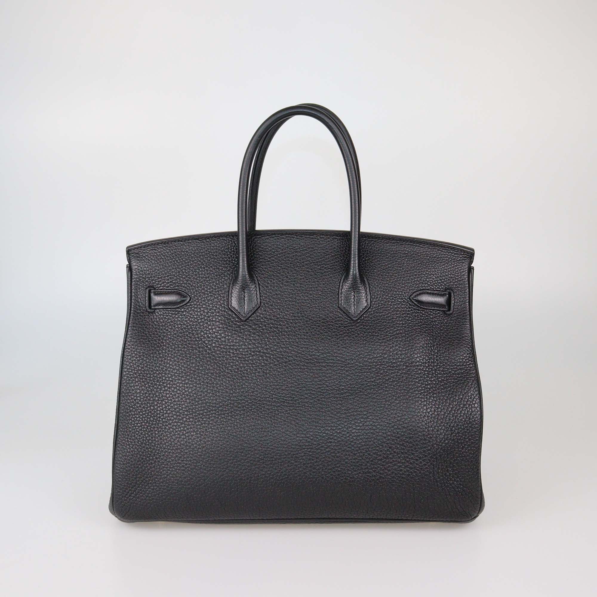 Hermes Black Togo Leather Retourne Gold Hardware Birkin 35 Bag