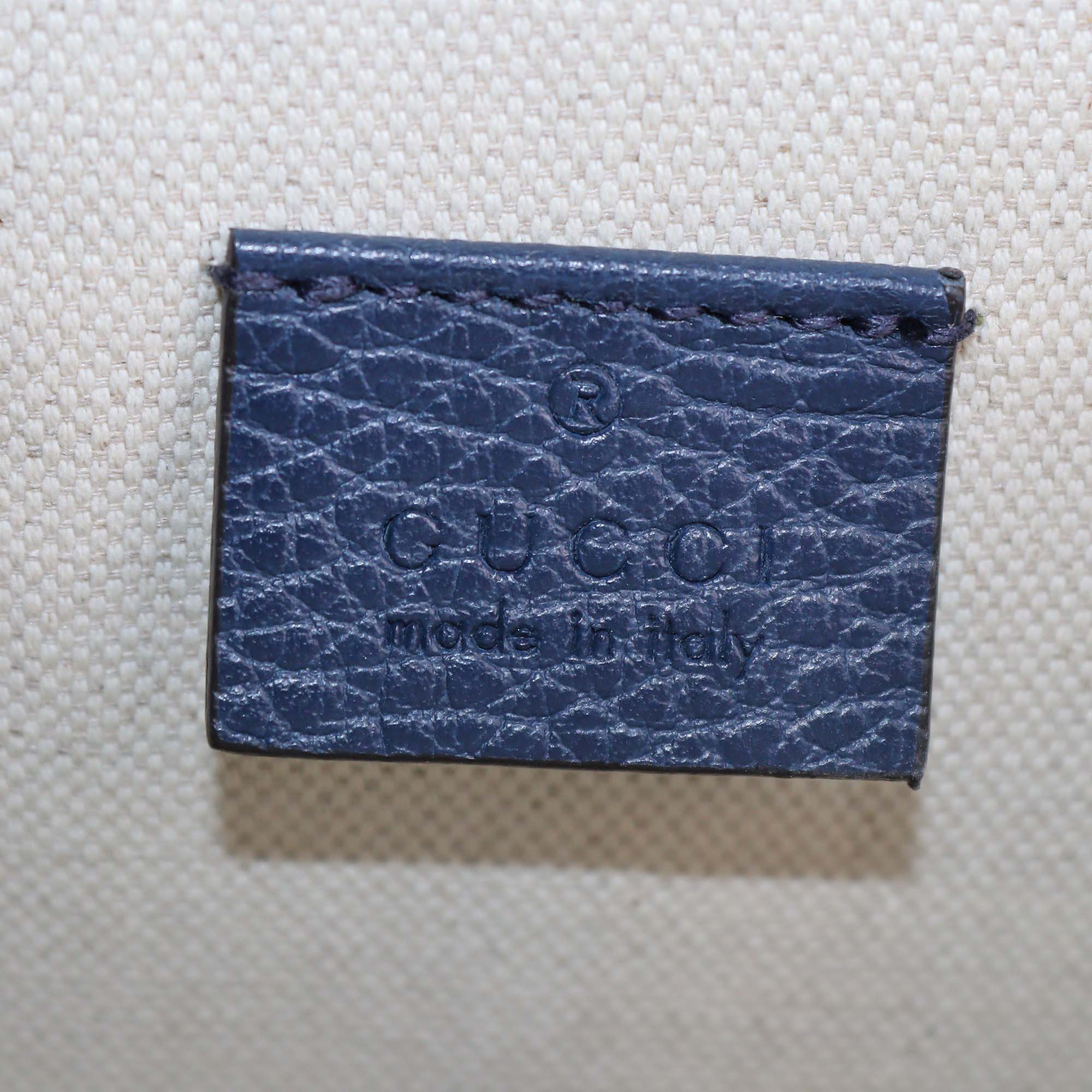 Gucci Navy Blue Leather Mini Crystal Dionysus Shoulder Bag