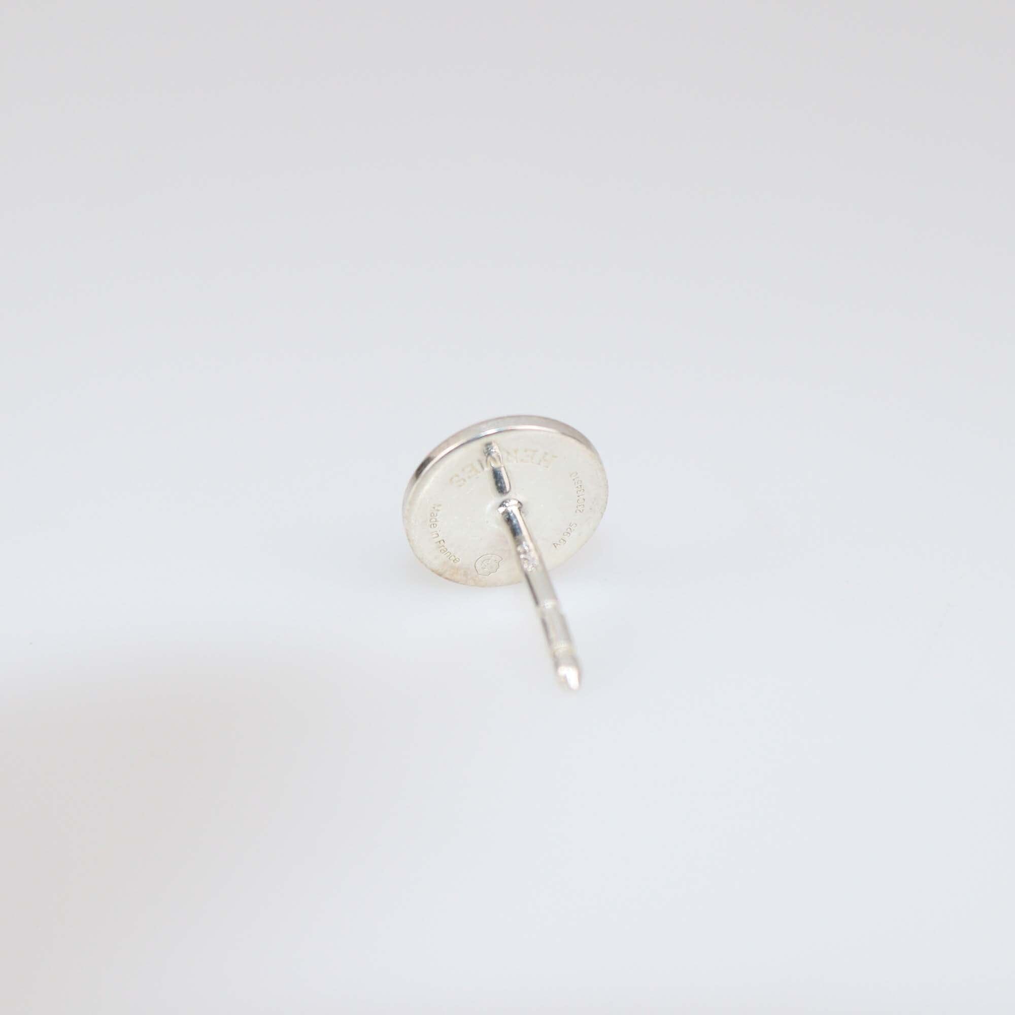 Hermes Silver Ex-Libris Very Small Model Earrings Womens Hermes