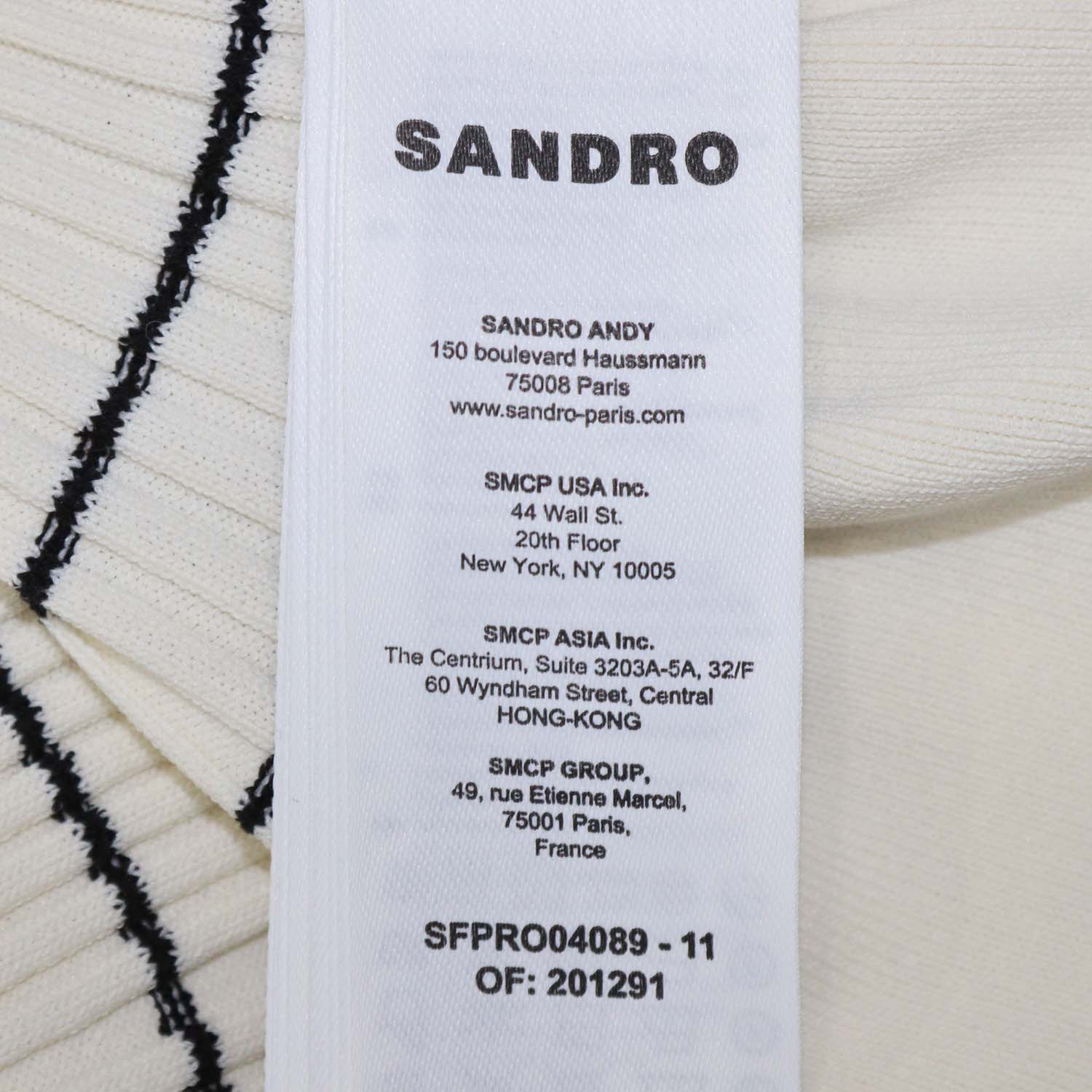 Sandro Cream/Black Blend Viscose Knitted Striped Maxi Dress