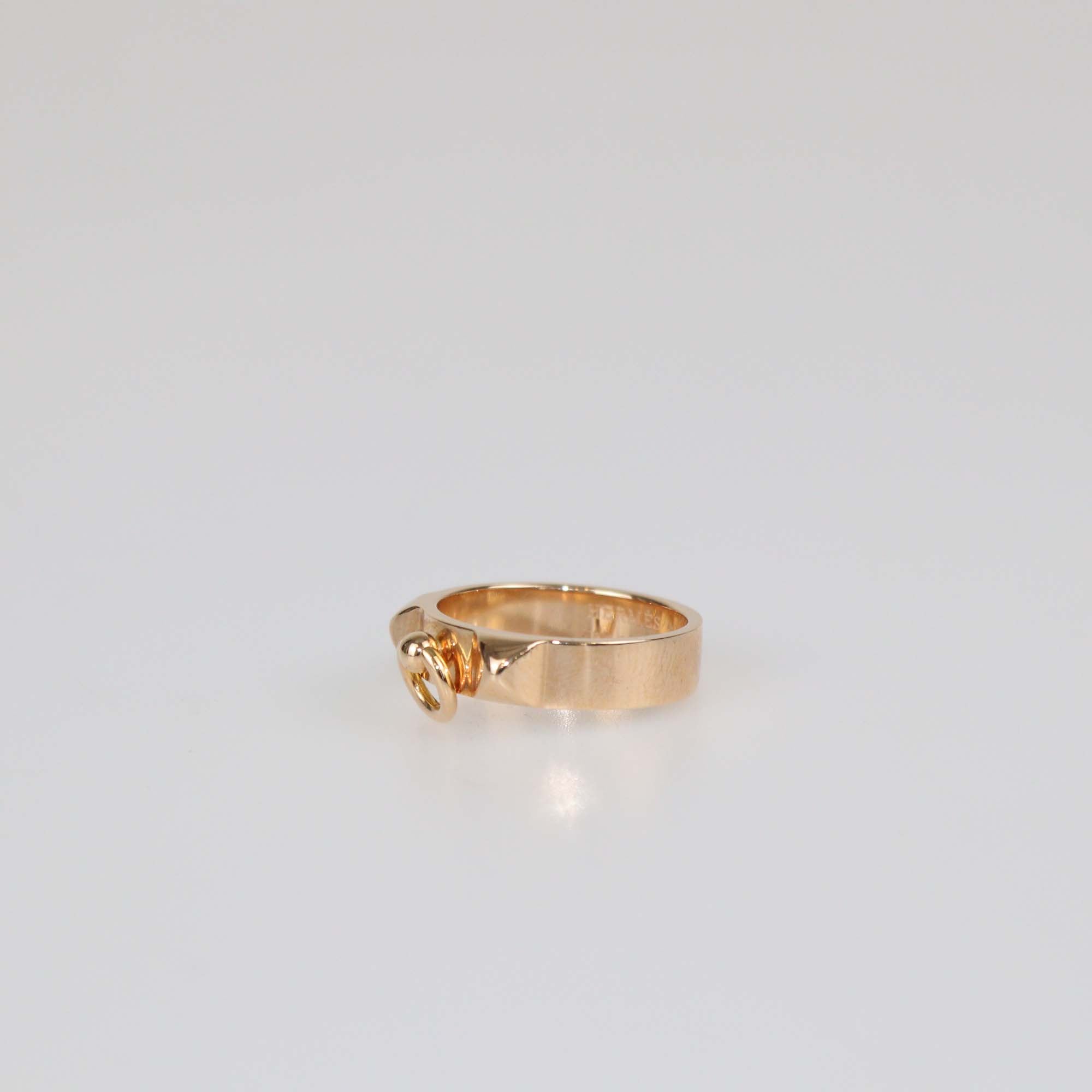 Hermes 18K Rose Gold Collier De Chein Small Model Band Ring