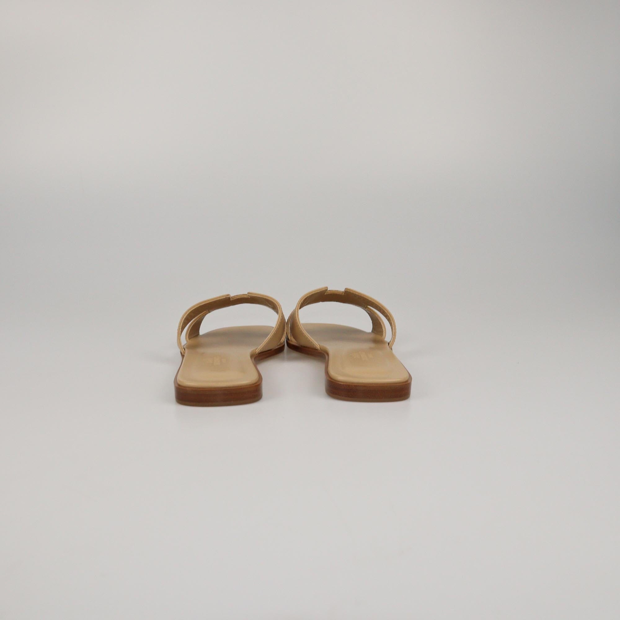 Hermes Beige Lin Oran Sandals Womens Hermes
