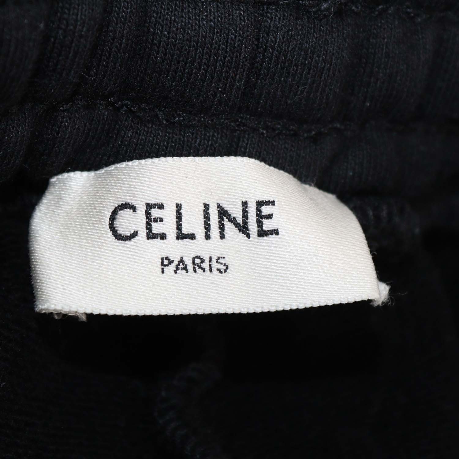 Celine Black Cotton Drawstring Flared Sweatpants