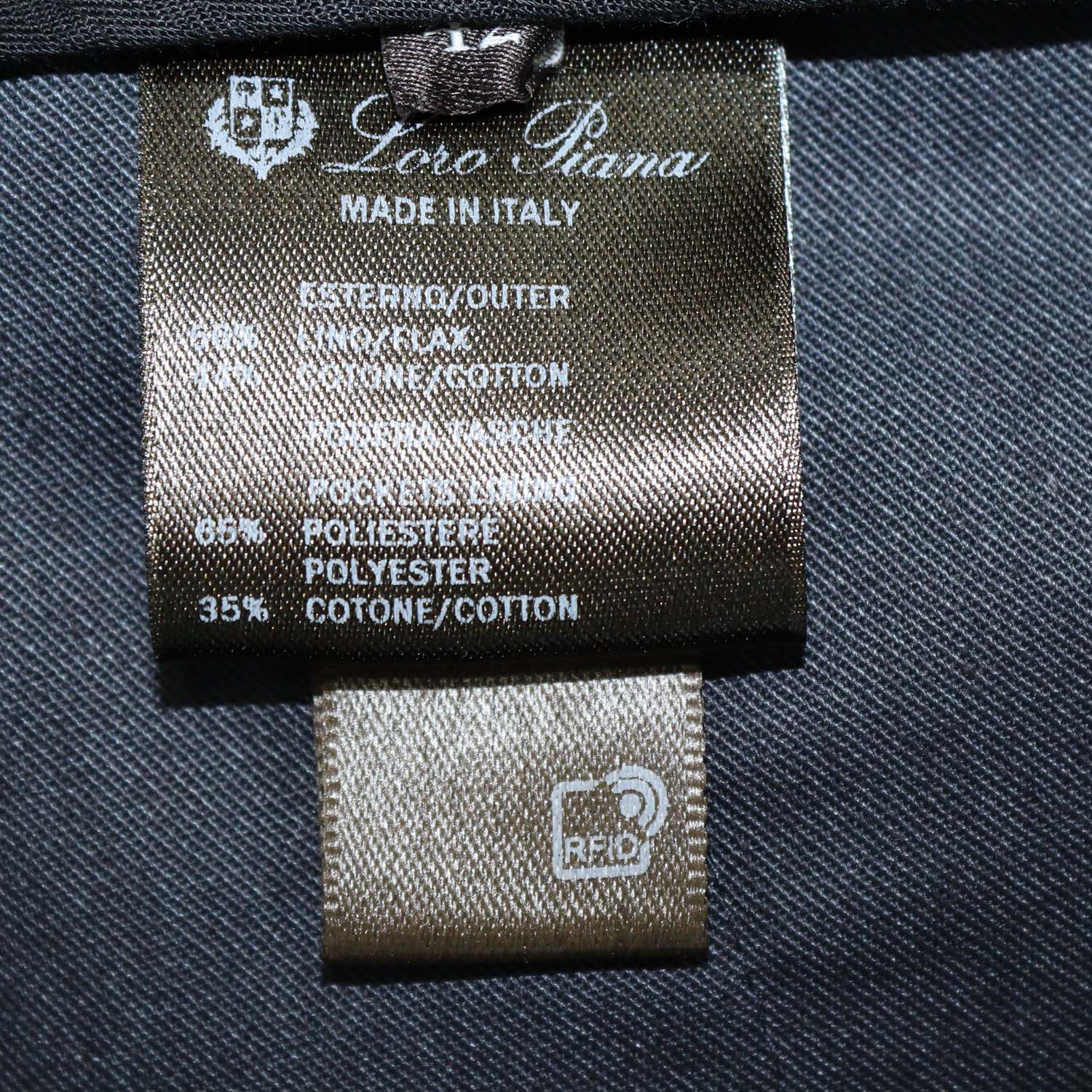 Loro Piana Navy Blue Linen and Cotton Cale Trousers