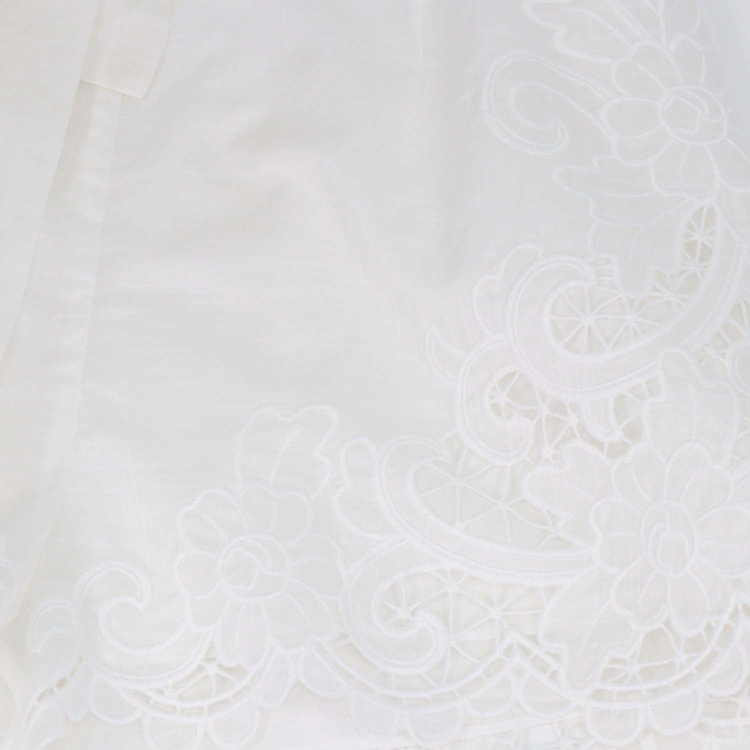 Zimmermann White Cotton Lace Embroidered Mini Short