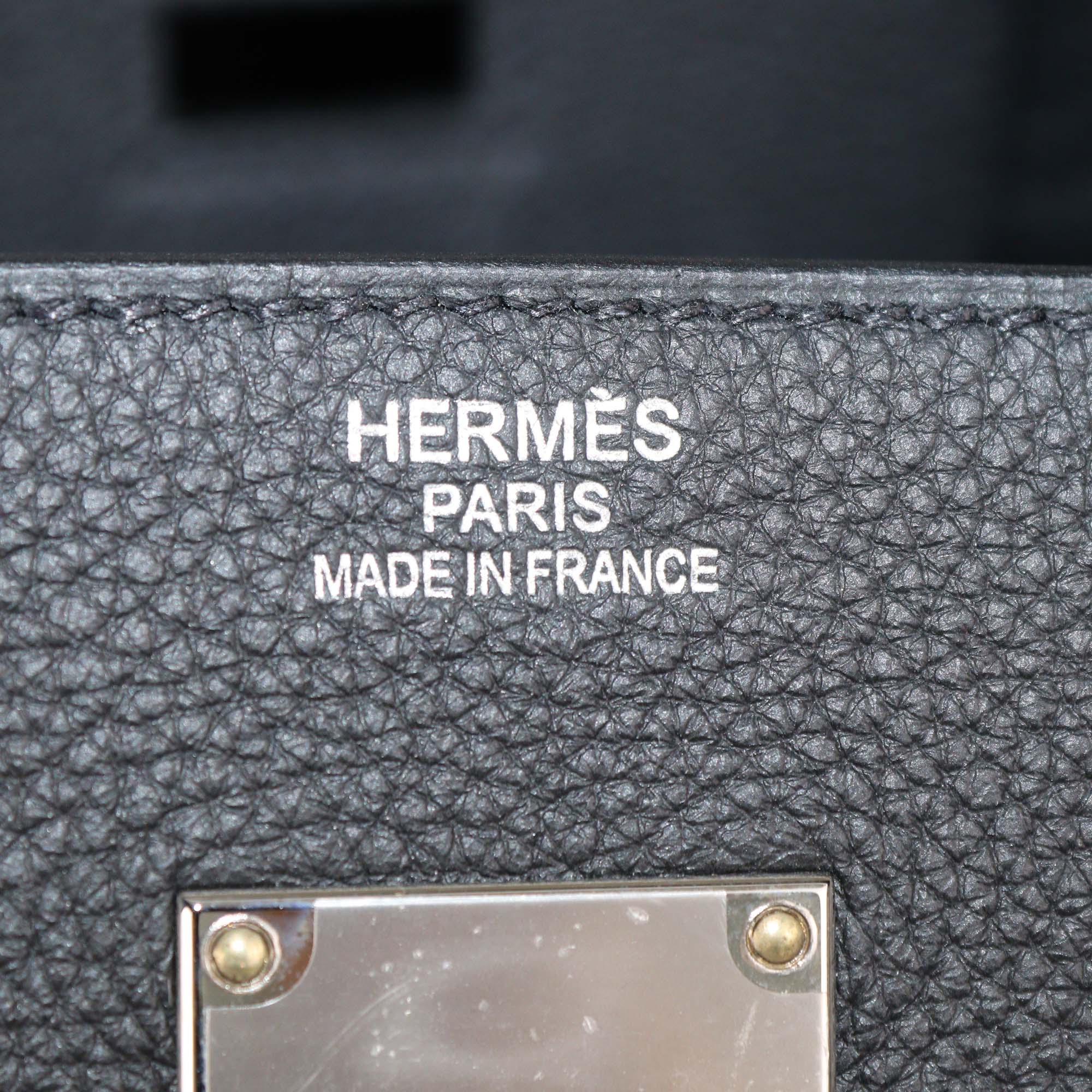 Hermes Noir Togo Leather/ Toile HAC Birkin 40 PHW