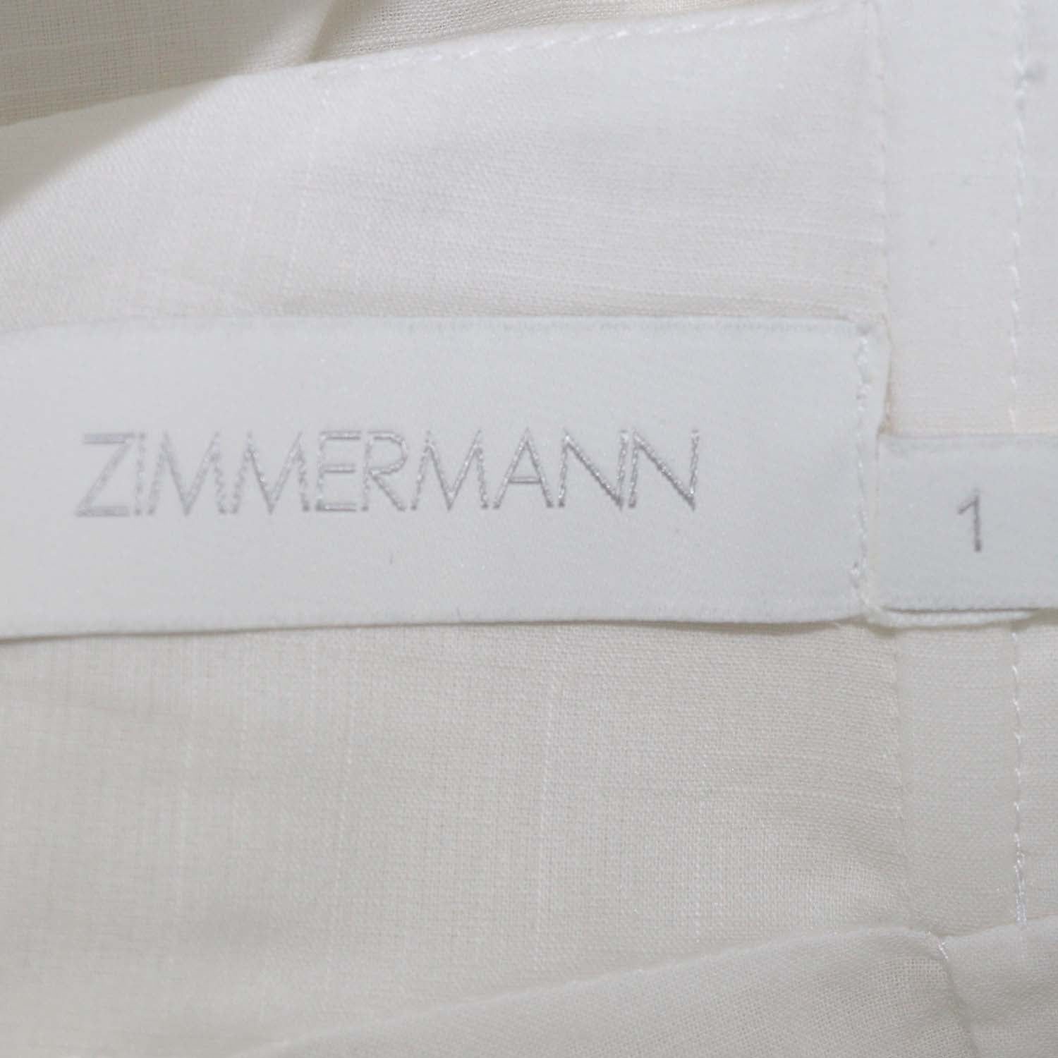 Zimmermann White Cotton Lace Embroidered Mini Short