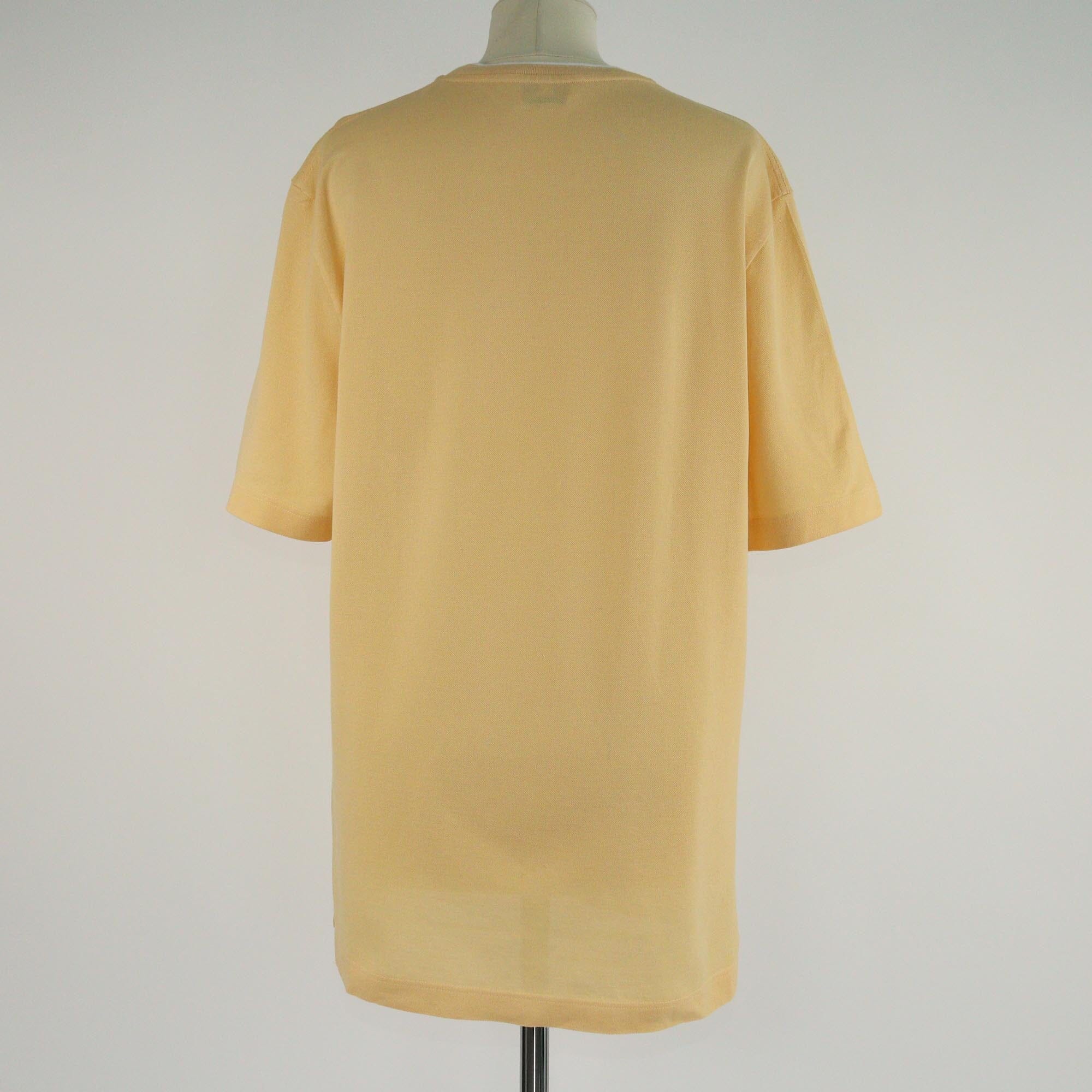 Hermes Yellow Pique Crew Neck T-Shirt Mens Hermes