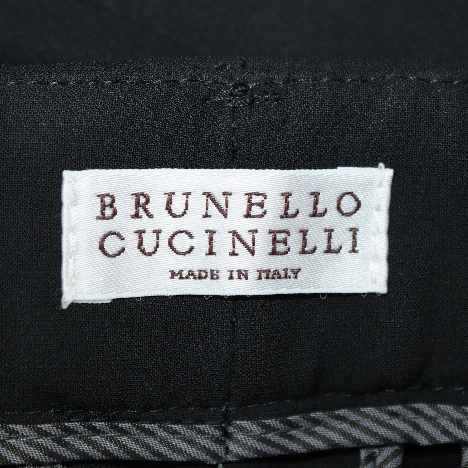 Brunello Cucinelli Black Blend Viscose Wide Leg Pants