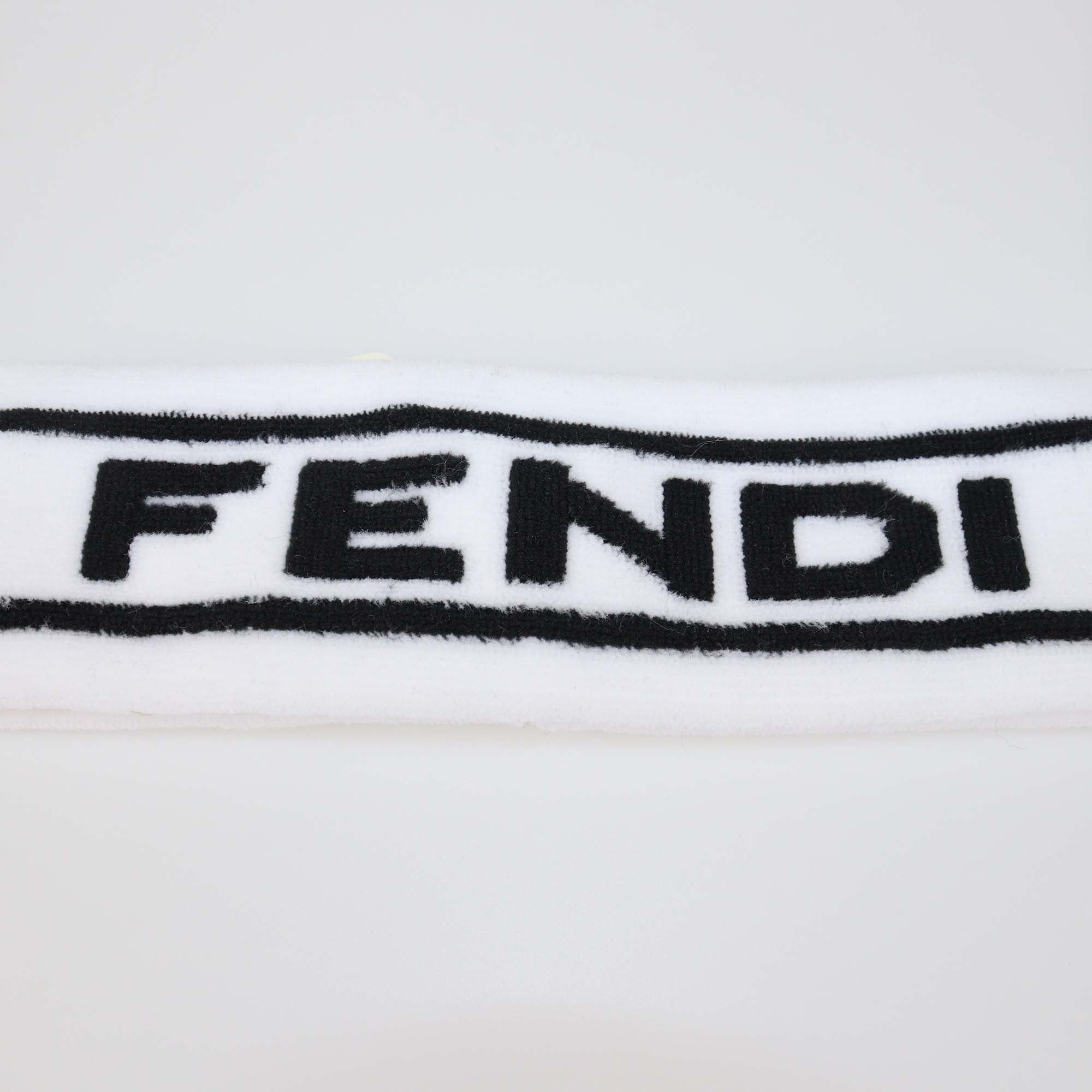 Fendi White/Black Polyamide Logo Tennis Band Set