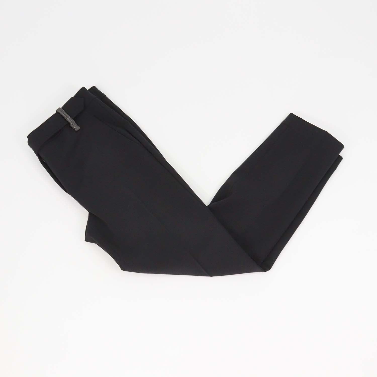 Brunello Cucinelli Black Blend Wool Slim Pants