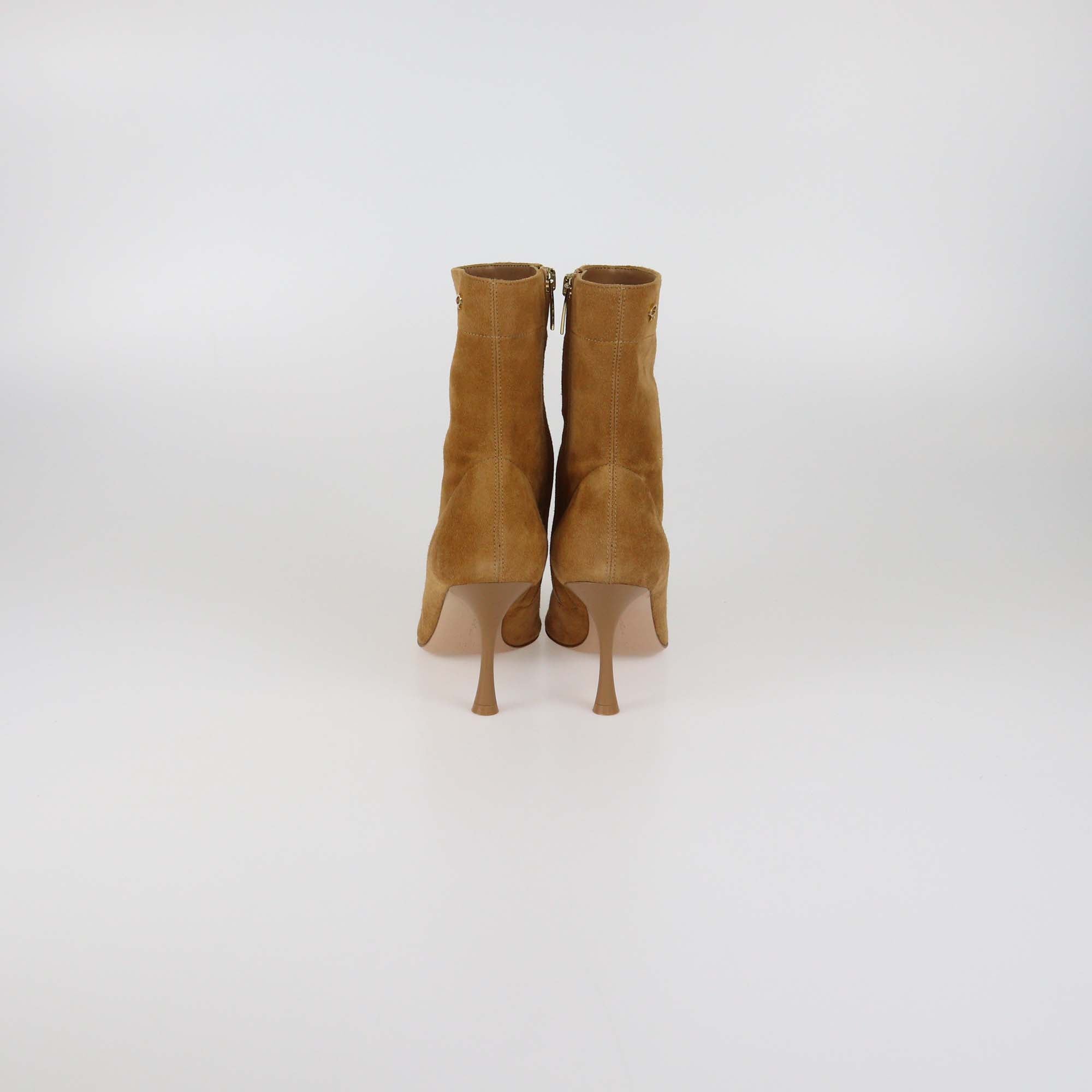 Gianvito Rossi Brown Suede Dunn Mid Ankle Boots