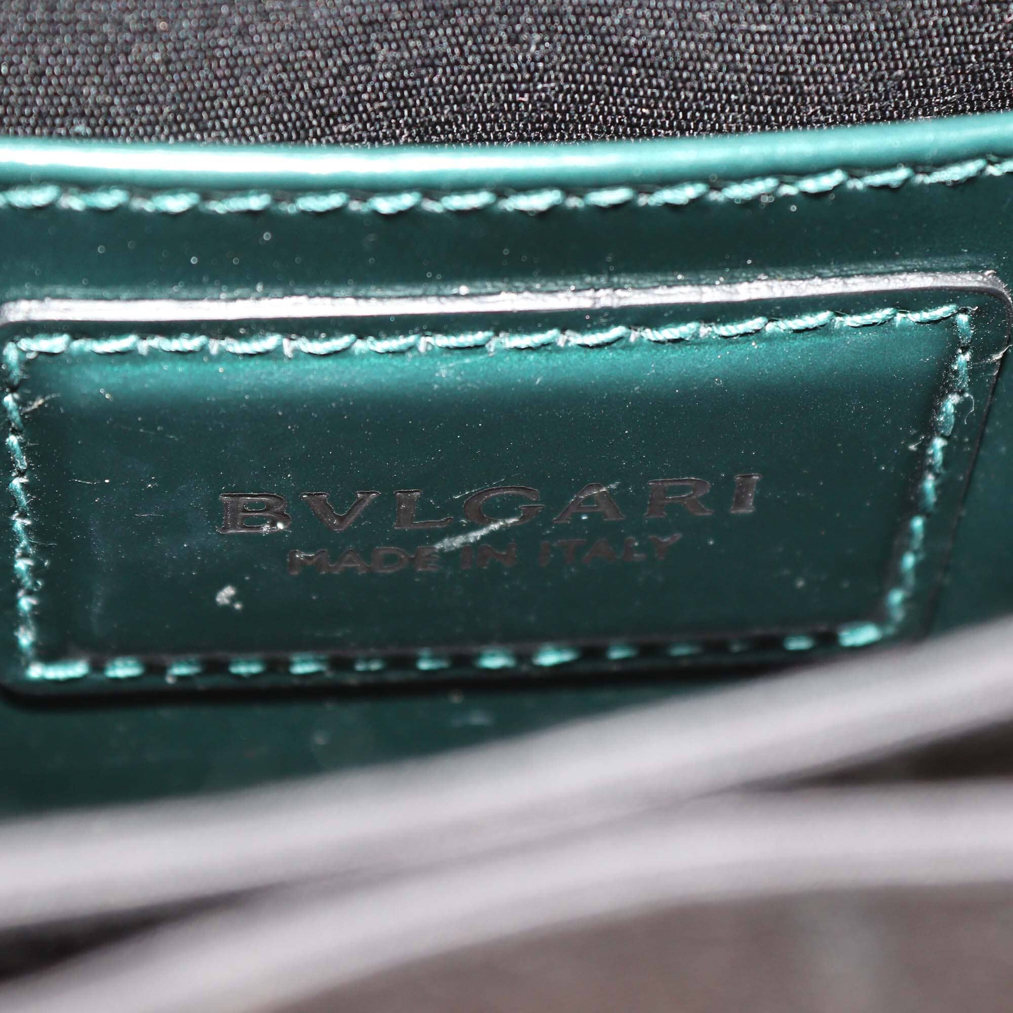 Bvlgari Green Patent Small Serpenti Forever Top Handle Bag Womens Bvlgari