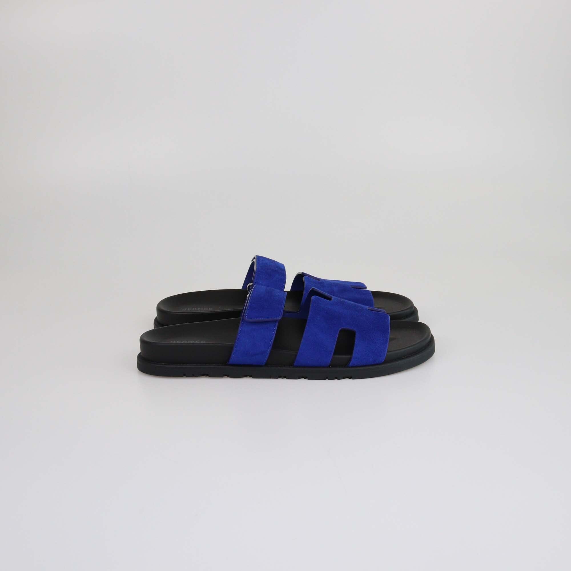 Hermes Bleu Smalt Chypre Sandals Mens Hermes