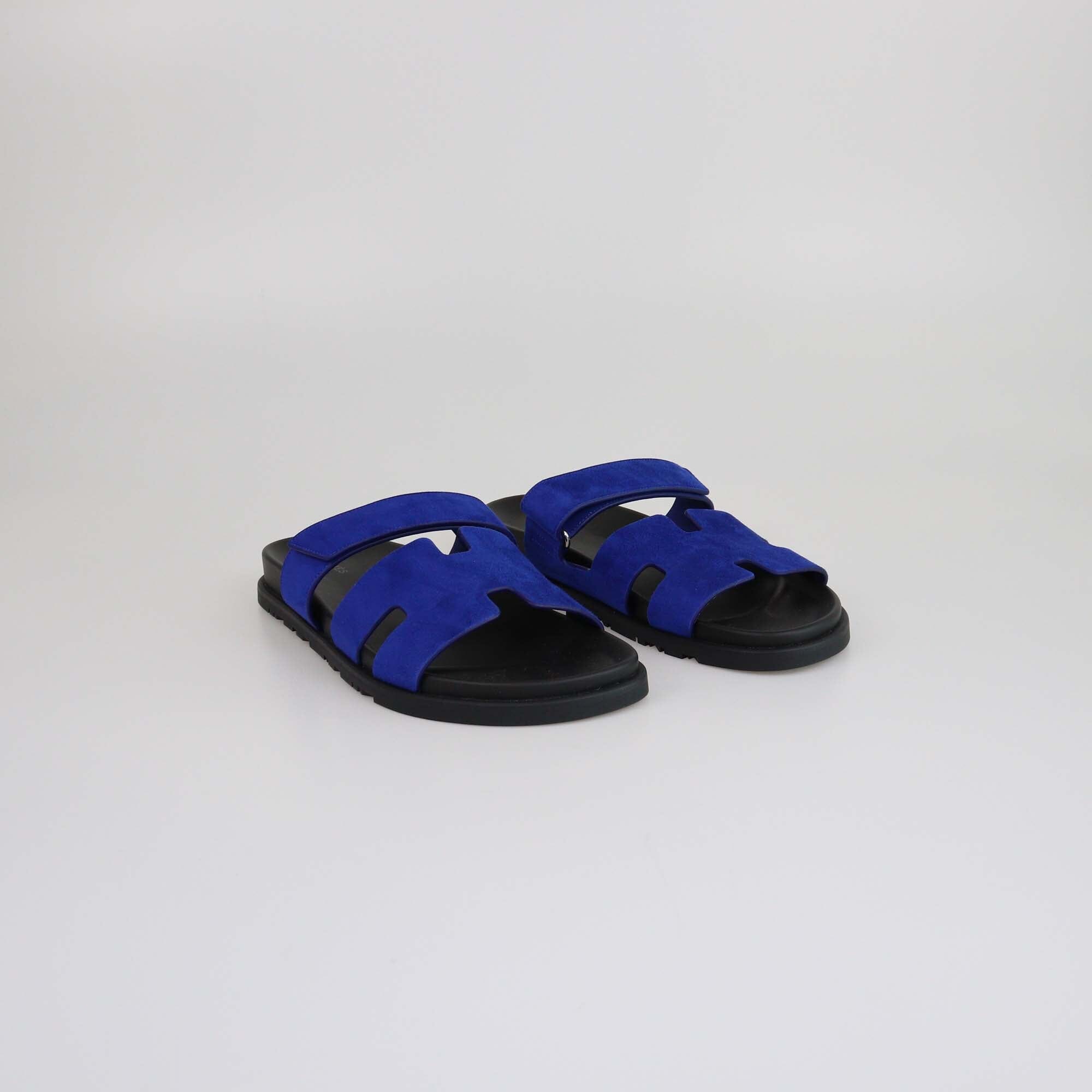 Hermes Bleu Smalt Chypre Sandals Mens Hermes