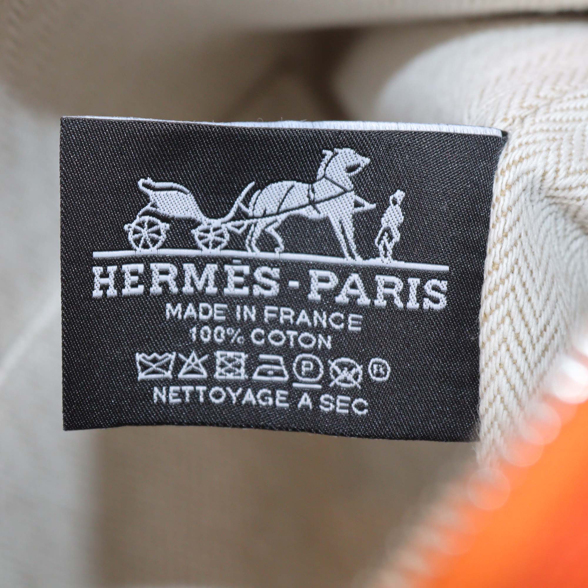 Hermes Orange Canvas Large Bride-a-Brac Case