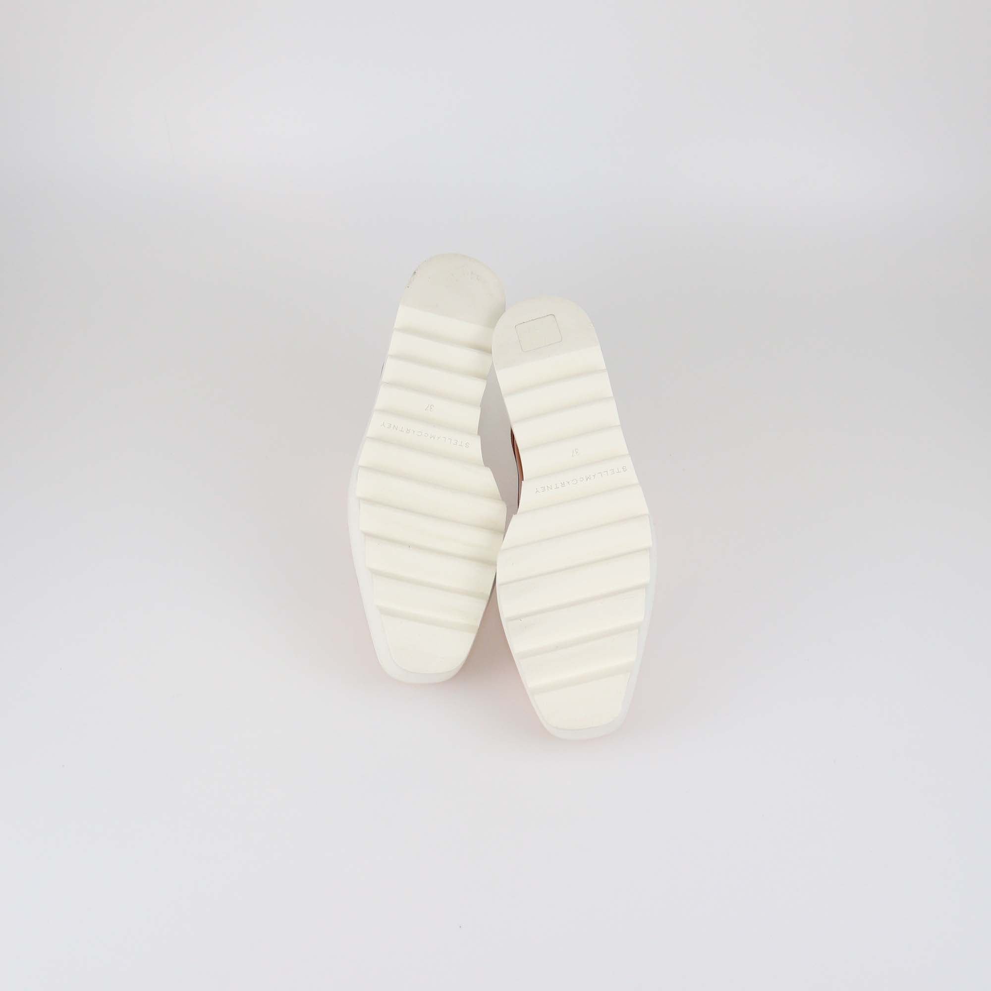 Stella McCartney Rose Gold Faux Laminated Leather Elyse Star Platform Sneakers