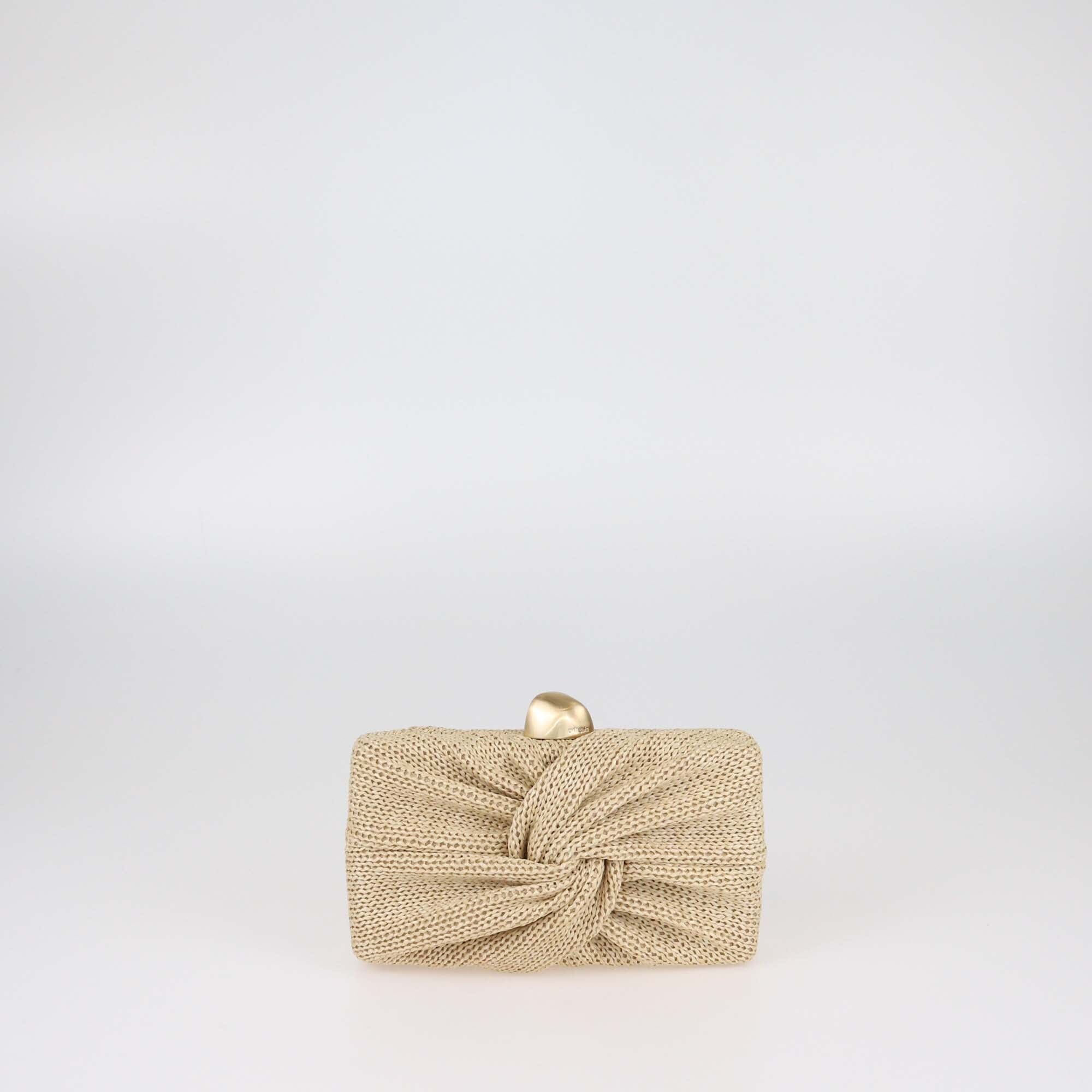 Cult Gaia Natural Raffia Lisse Clutch Womens Cult Gaia